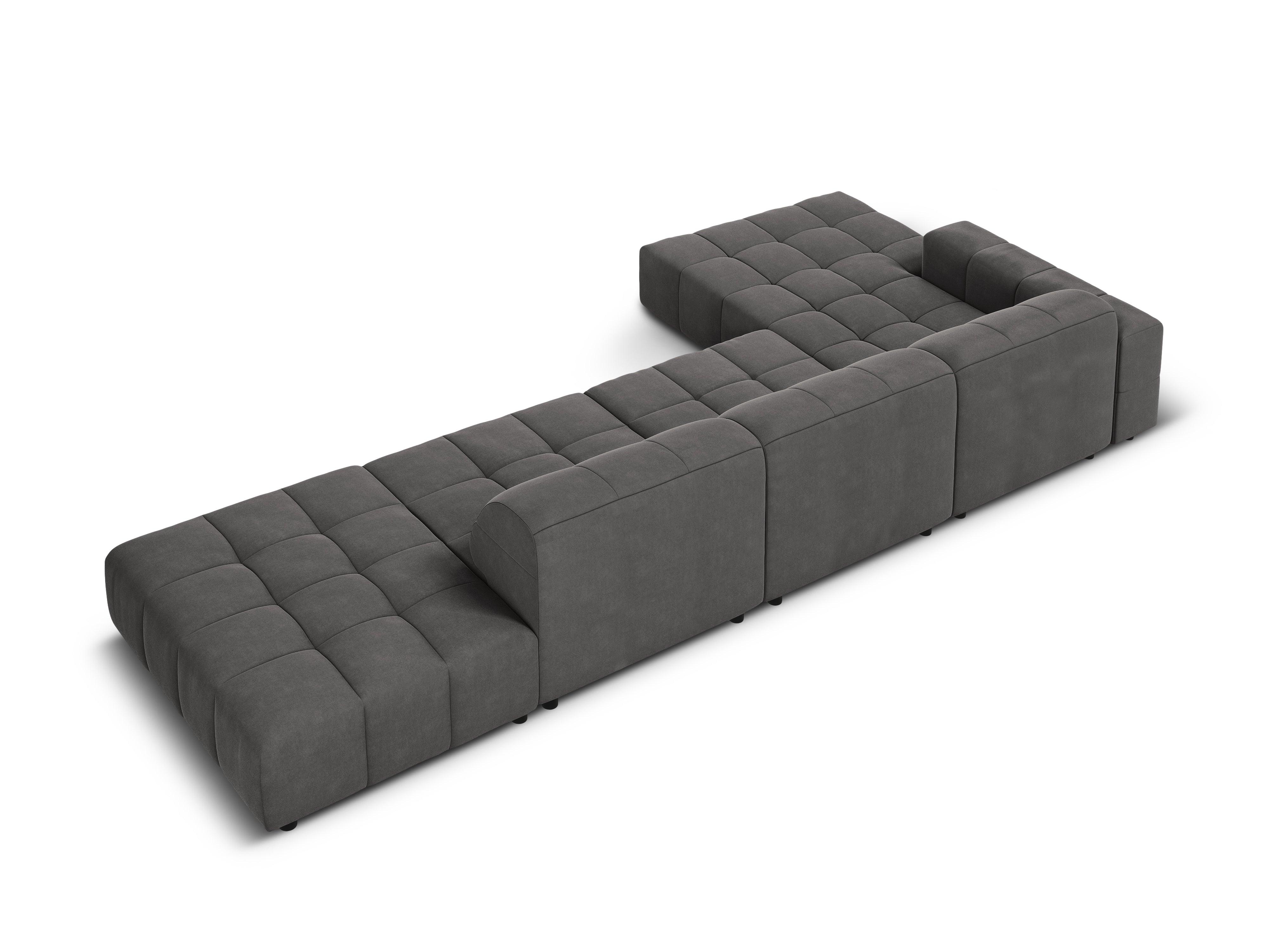 Left corner velvet 5 seater CHICAGO dark grey Cosmopolitan Design Eye on Design