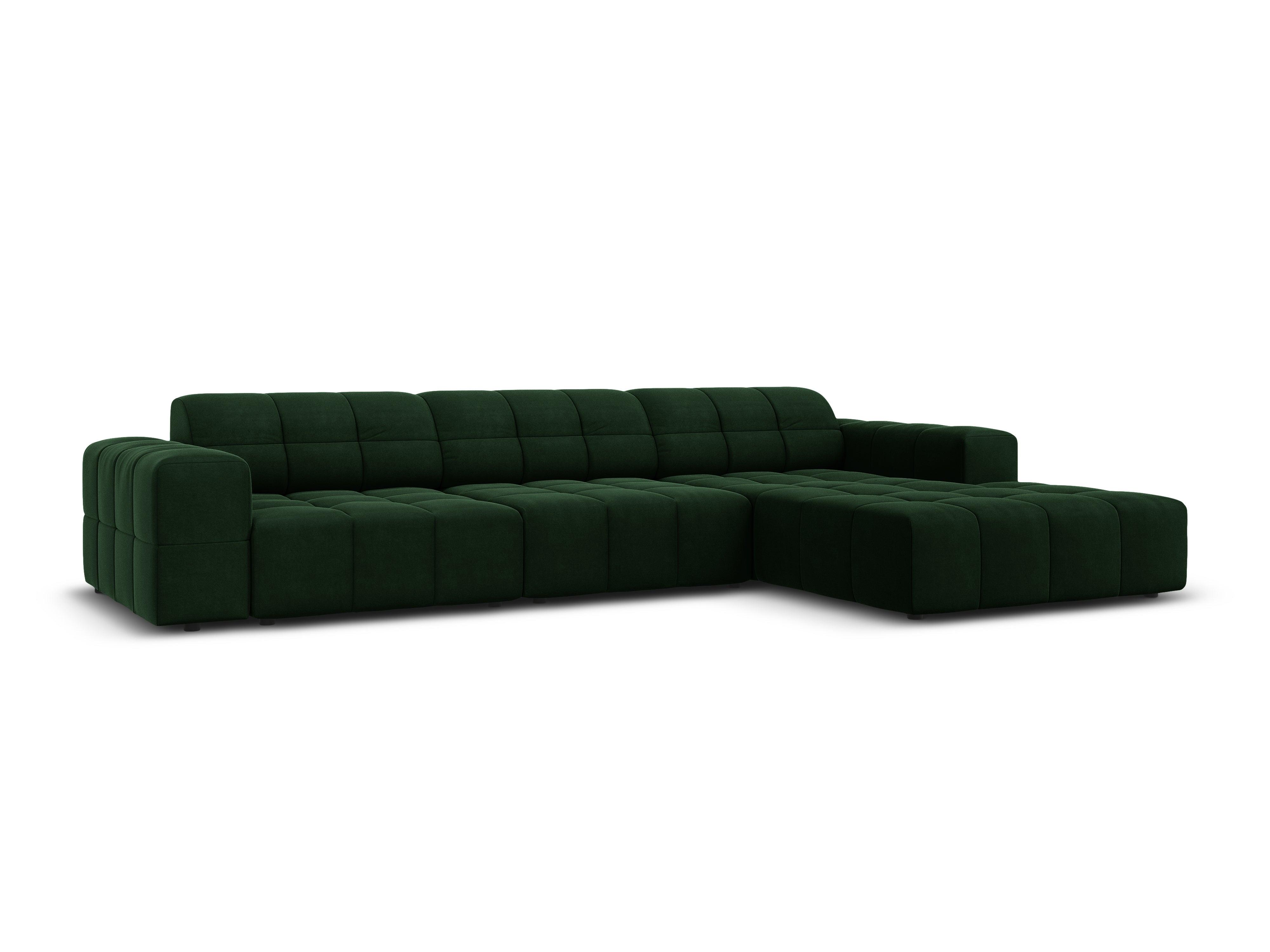 Right-hand corner velvet 4-seater CHICAGO bottled green Cosmopolitan Design Eye on Design