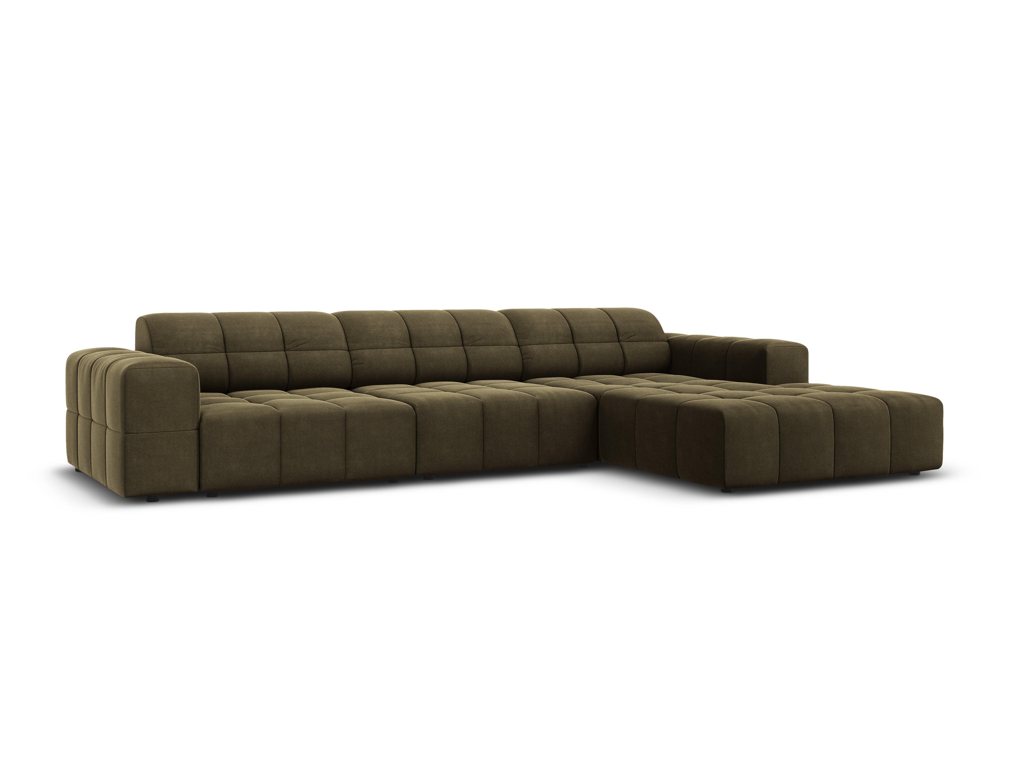 Right-hand corner velvet 4-seater CHICAGO olive Cosmopolitan Design Eye on Design