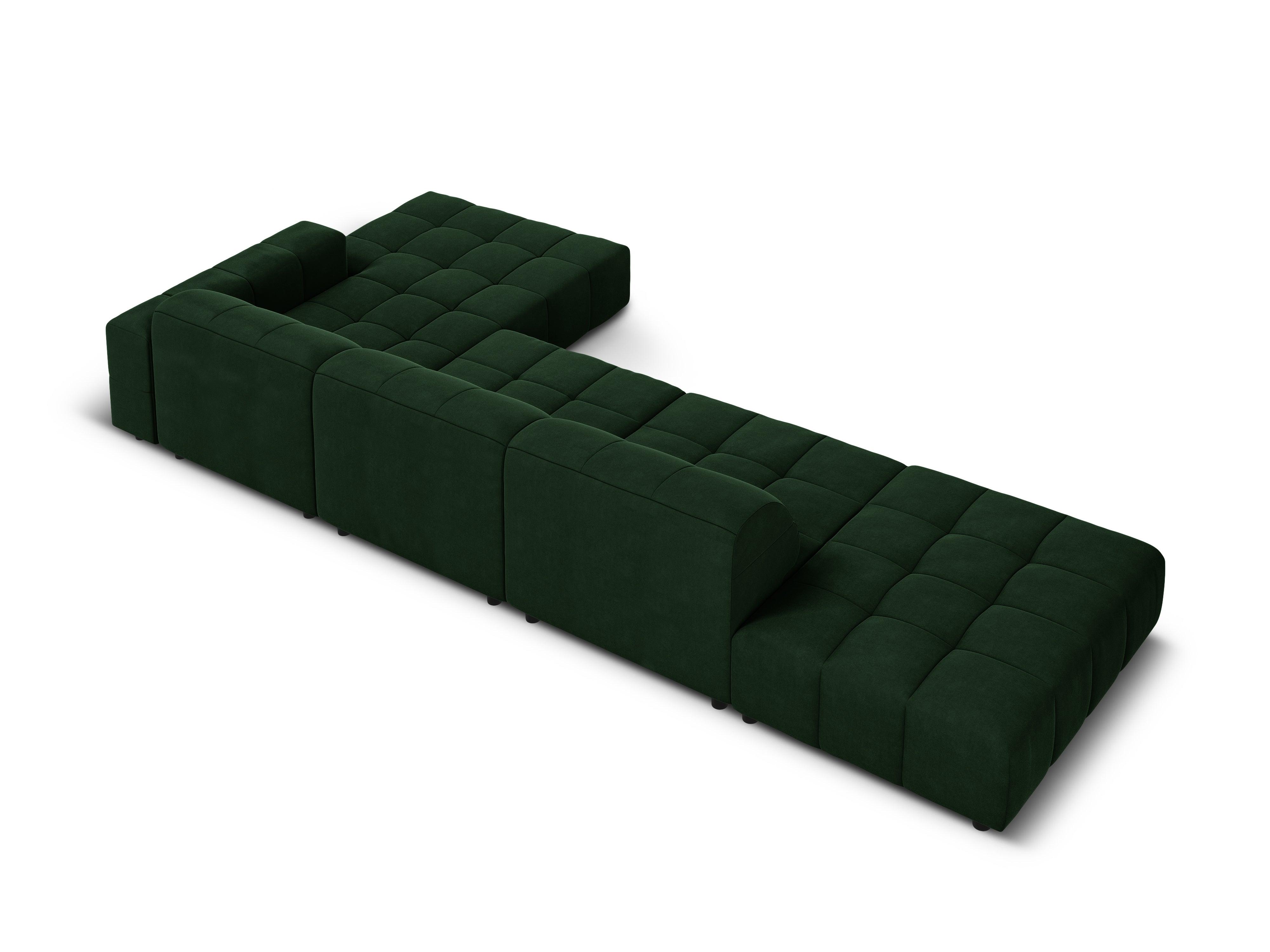 Right-hand corner velvet 5-seater CHICAGO bottled green Cosmopolitan Design Eye on Design