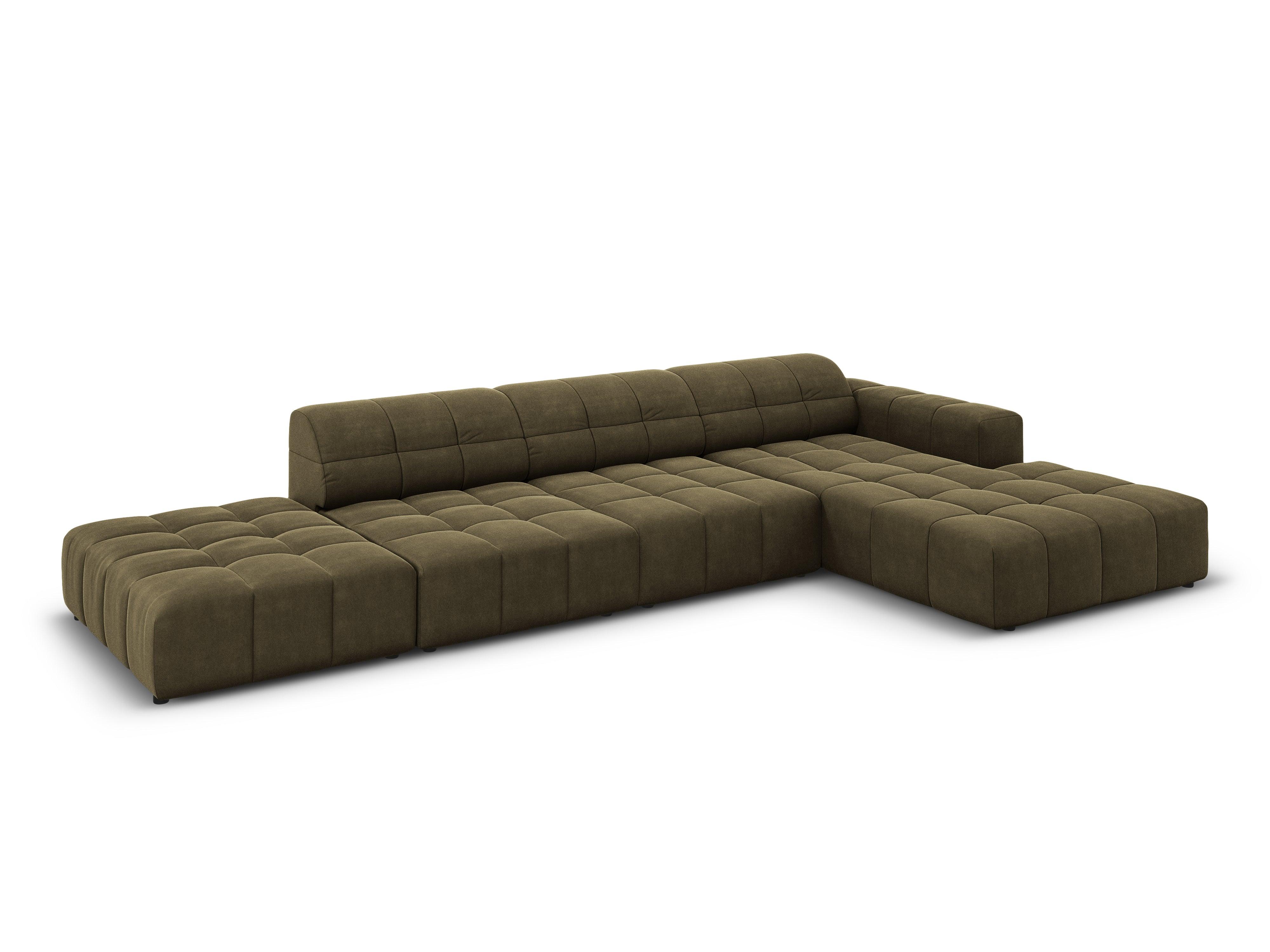 Right-hand corner velvet 5-seater CHICAGO olive Cosmopolitan Design Eye on Design