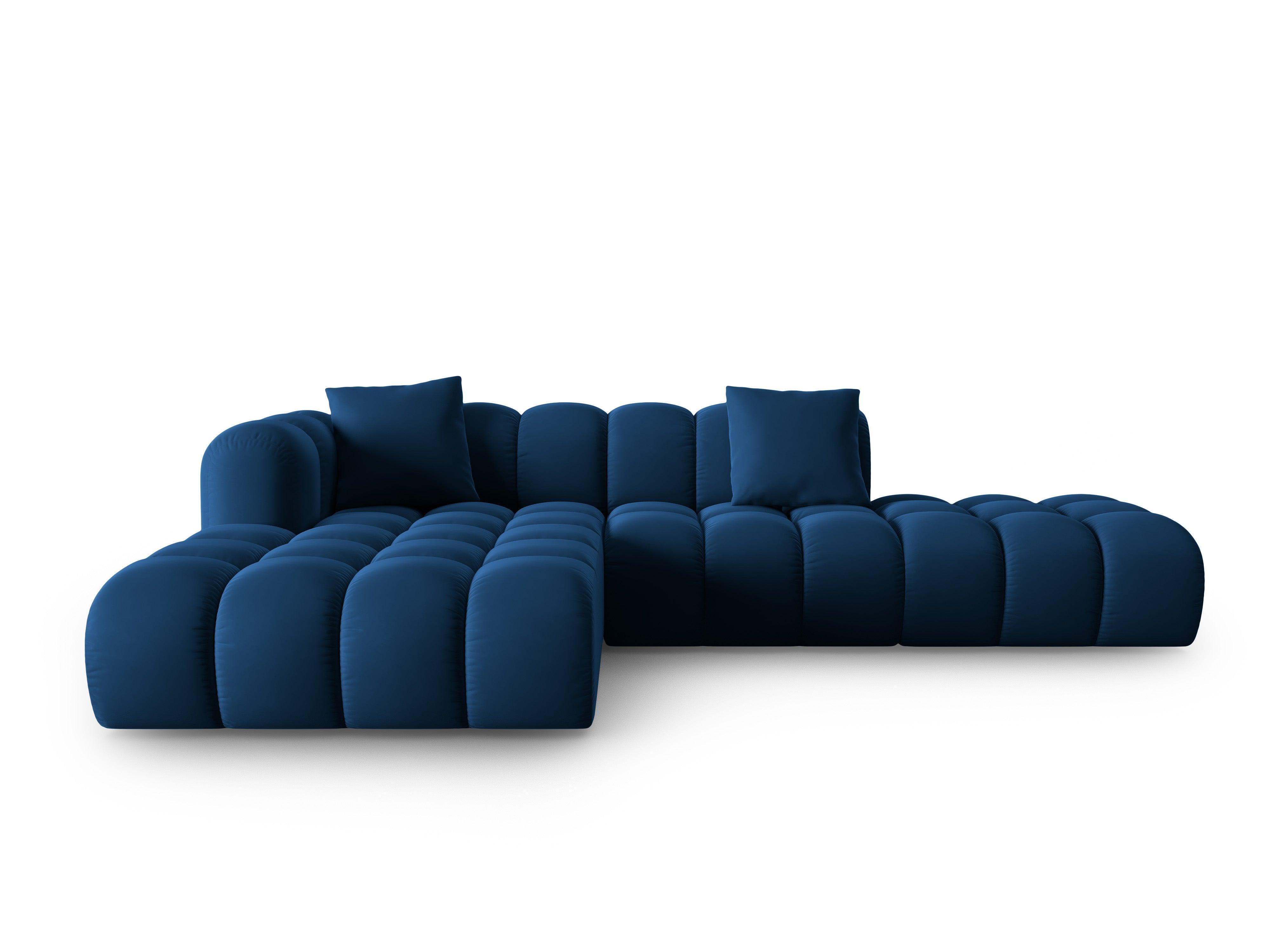 Corner velvet sofa 5 seater left HALLEY royal blue Windsor & Co Eye on Design