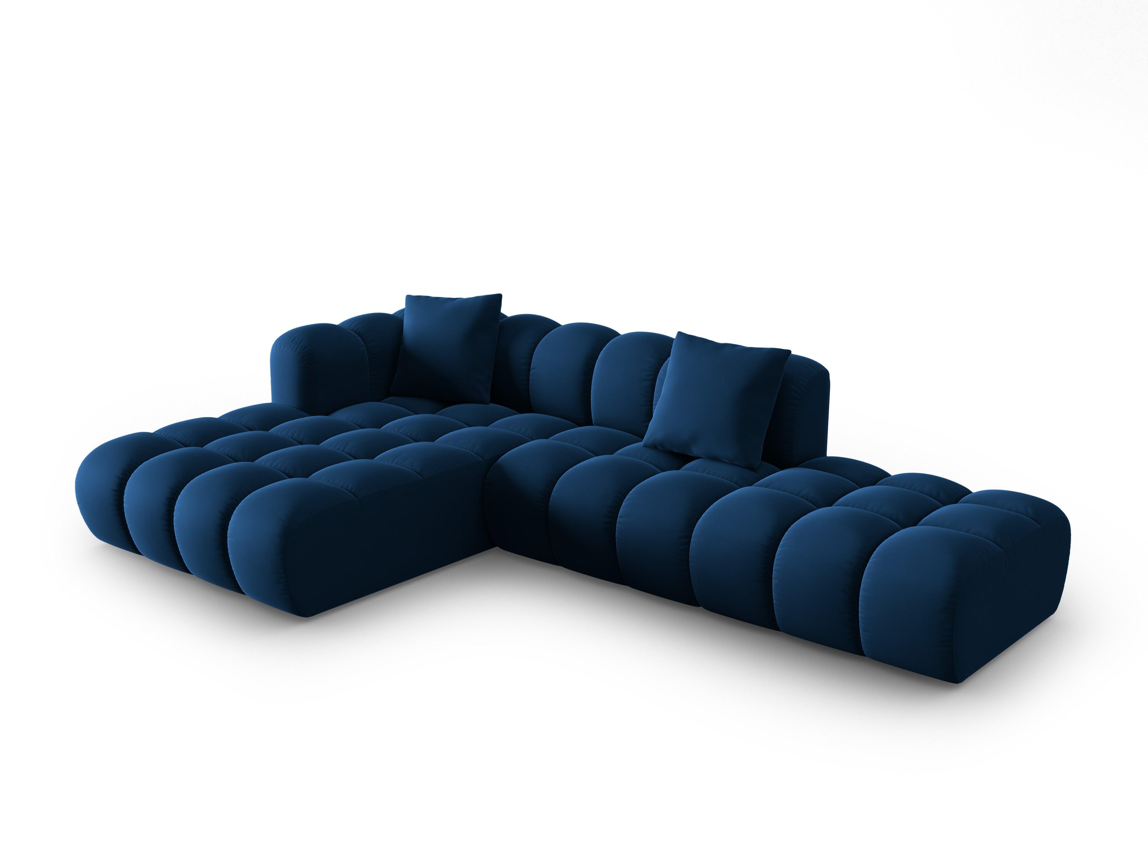 Corner velvet sofa 5 seater left HALLEY royal blue Windsor & Co Eye on Design