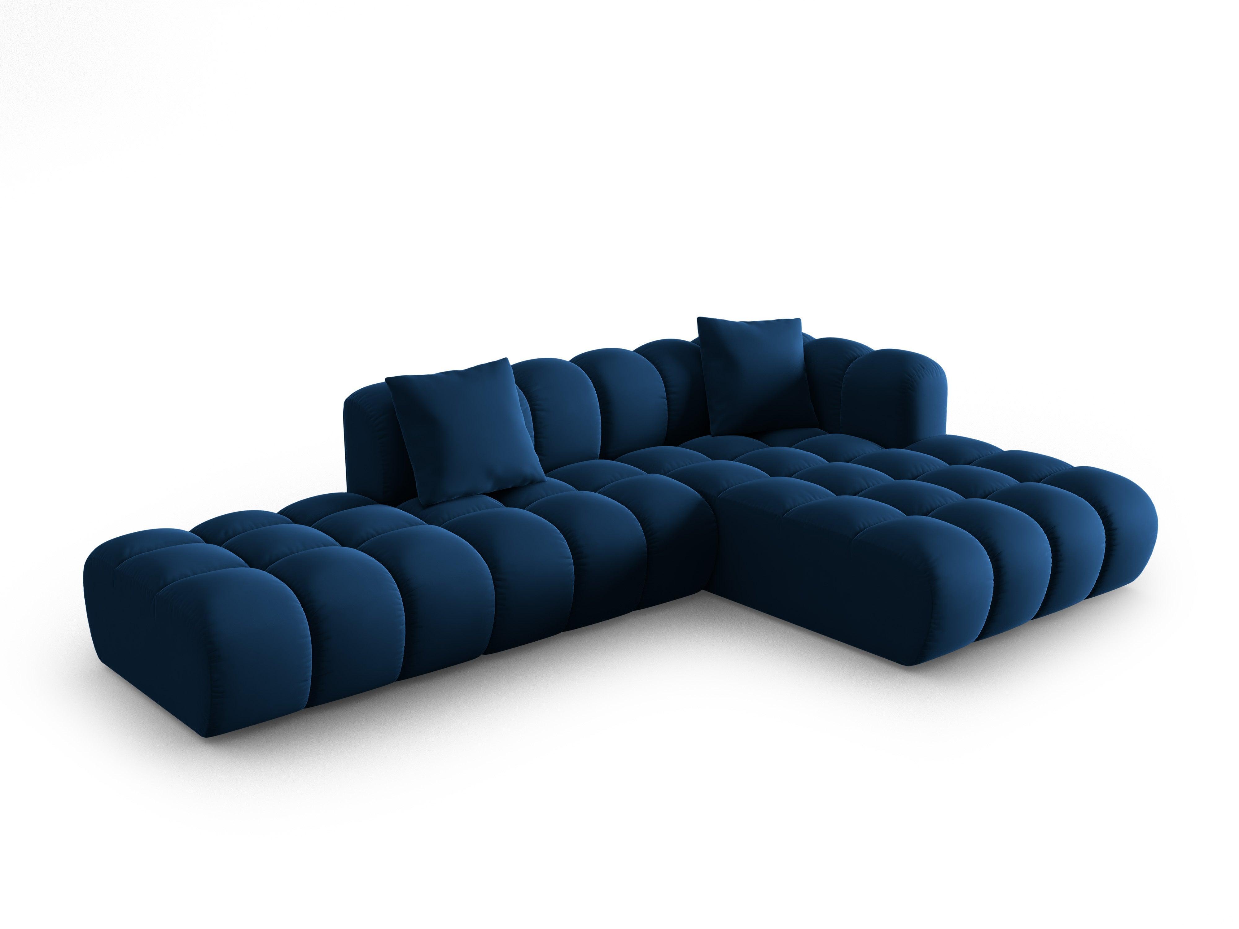 Corner velvet sofa 5 seater right HALLEY royal blue Windsor & Co Eye on Design