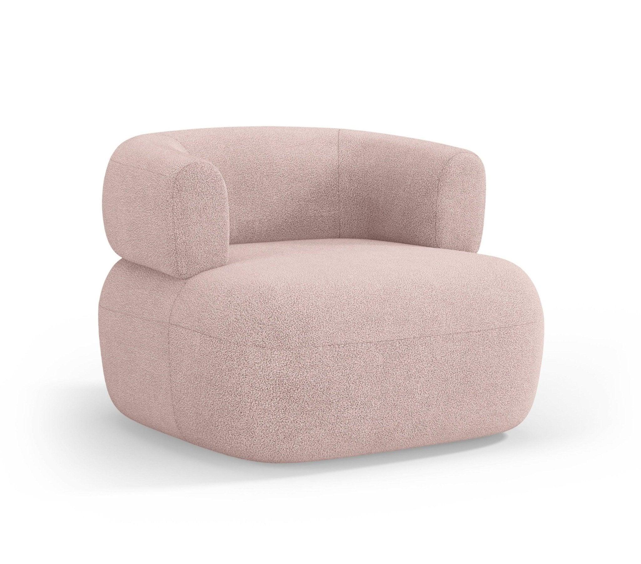 ALDRIN armchair powder pink boucle Windsor & Co Eye on Design