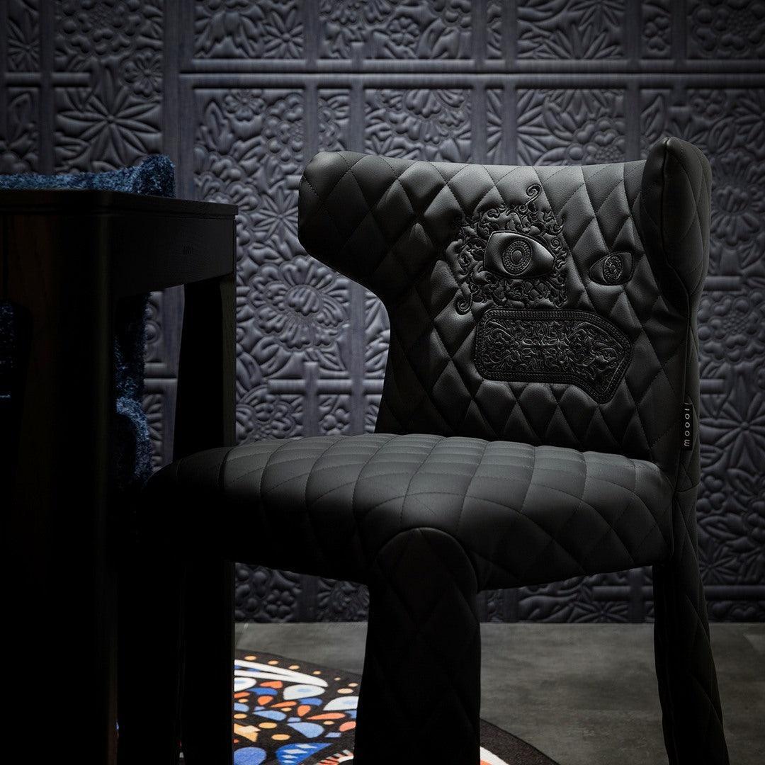 MONSTER chair with wide back Moooi Yes Black with embroidery Eye on Design