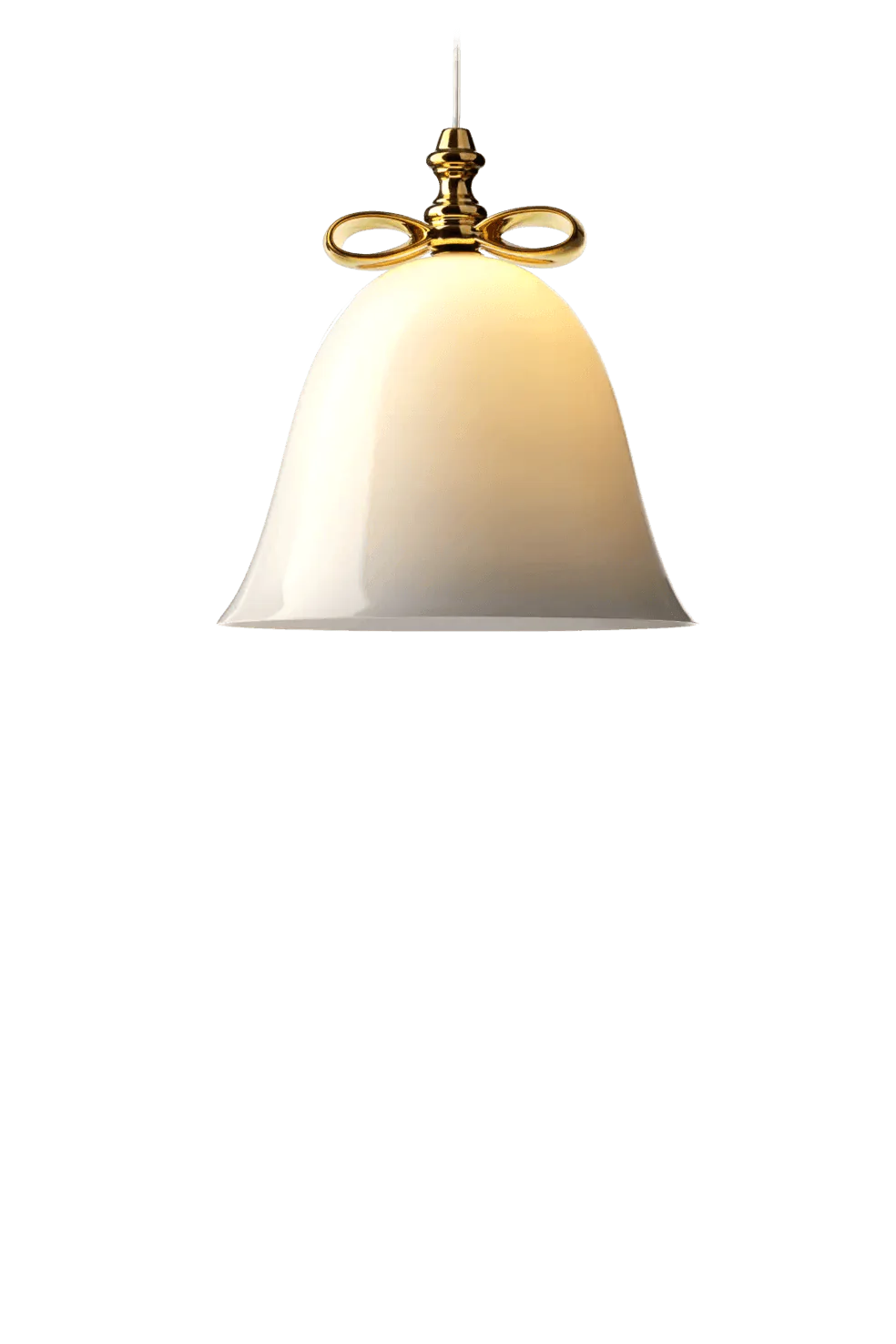 BELL pendant lamp white glass with gold Moooi 23 cm Eye on Design