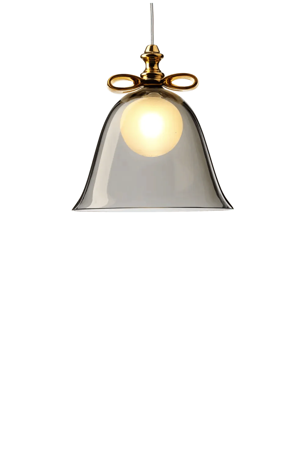 BELL pendant lamp smoked glass with gold Moooi 23 cm Eye on Design