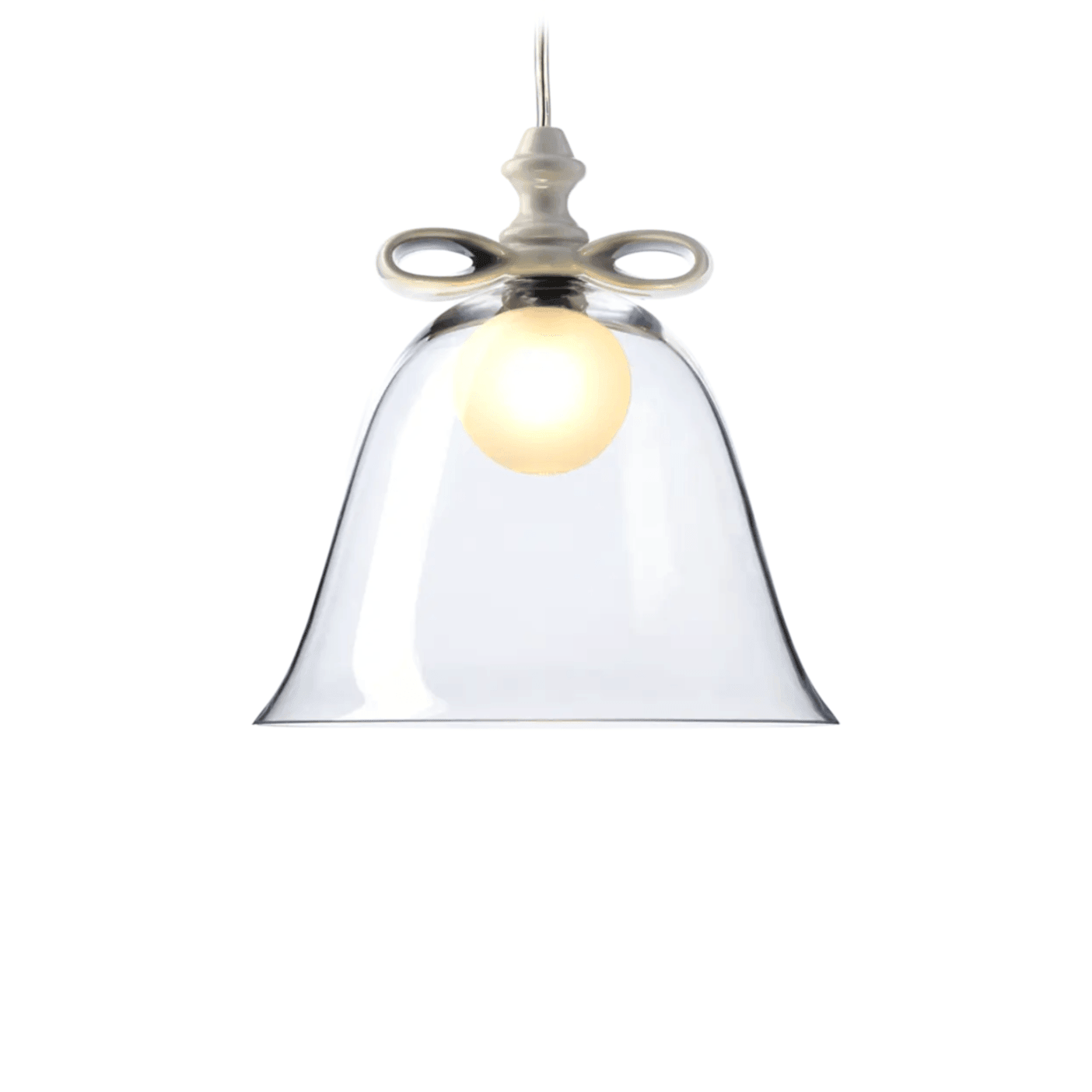 BELL pendant lamp transparent glass with white Moooi 36 cm Eye on Design