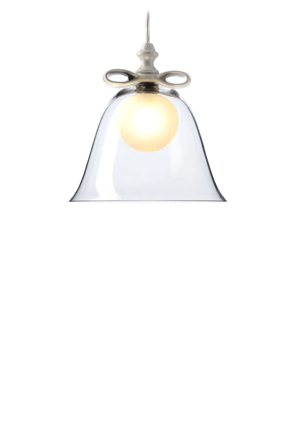 BELL pendant lamp transparent glass with white Moooi 23 cm Eye on Design