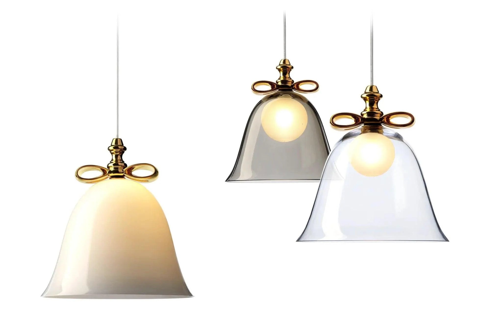 BELL pendant lamp transparent glass with gold Moooi Eye on Design