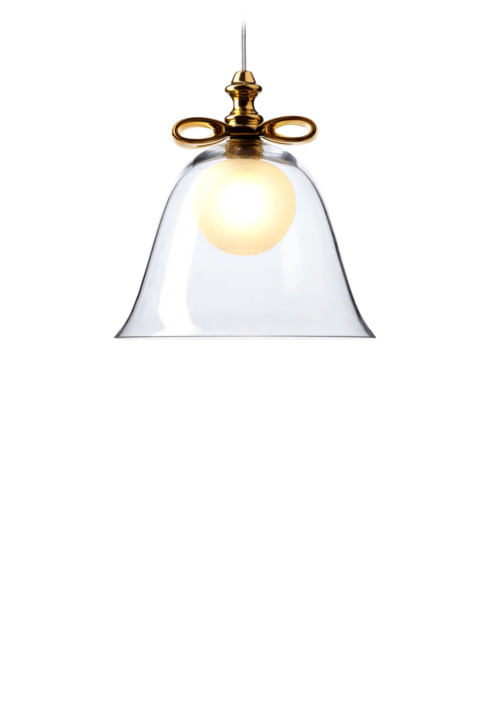 BELL pendant lamp transparent glass with gold Moooi 23 cm Eye on Design