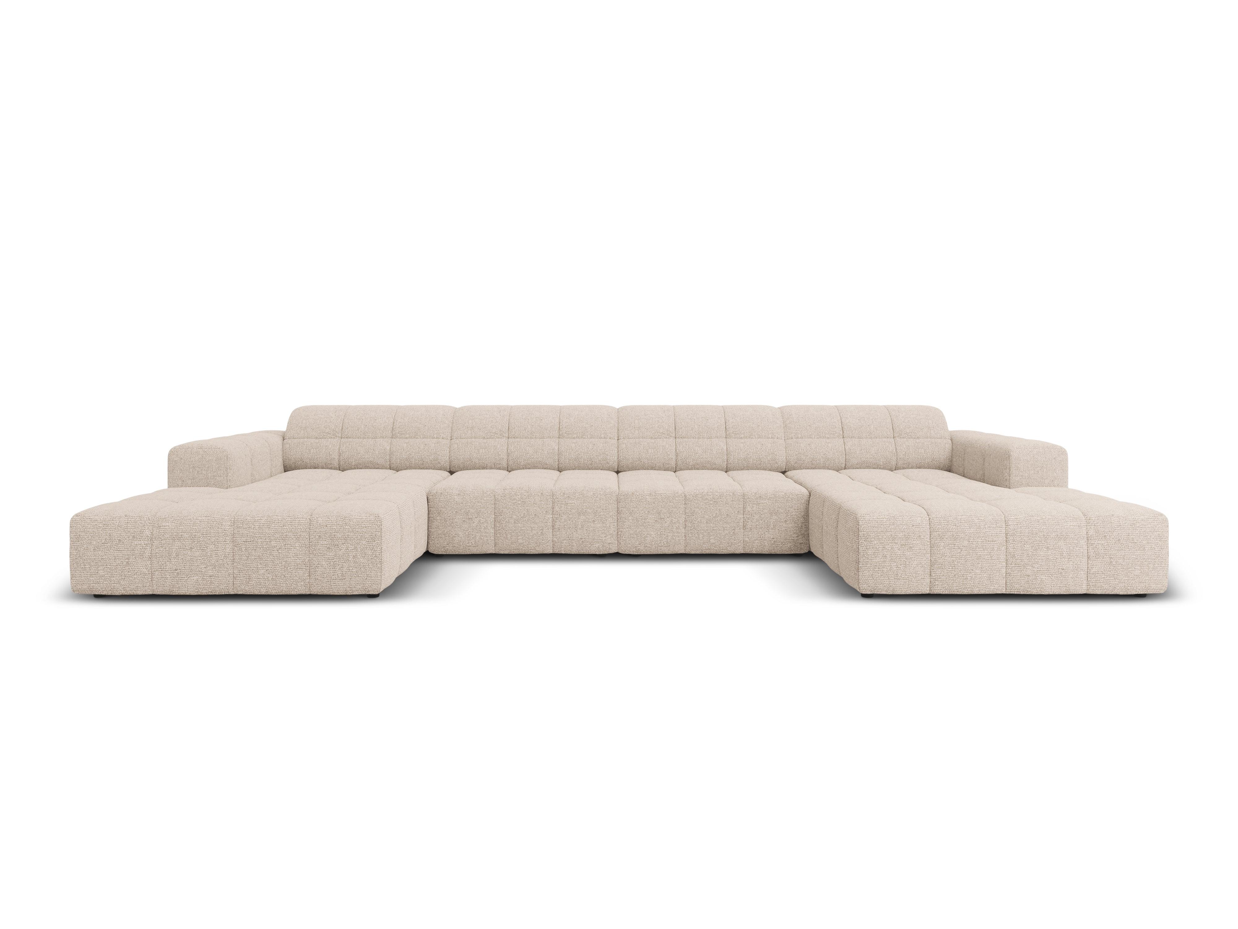 Panoramic 6-seater sofa CHICAGO beige chenille Cosmopolitan Design Eye on Design