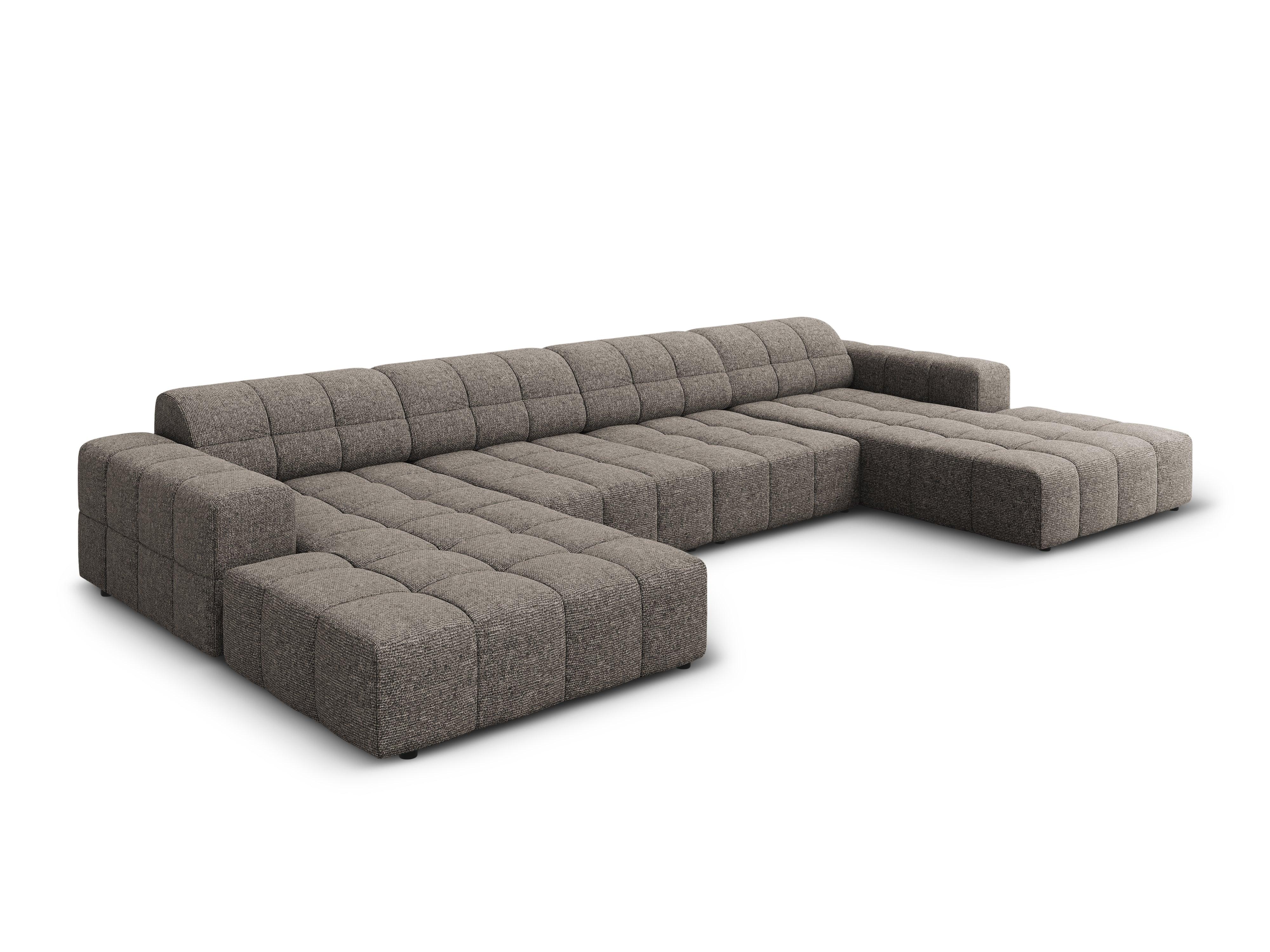 Panoramic 6-seater sofa CHICAGO grey chenille Cosmopolitan Design Eye on Design