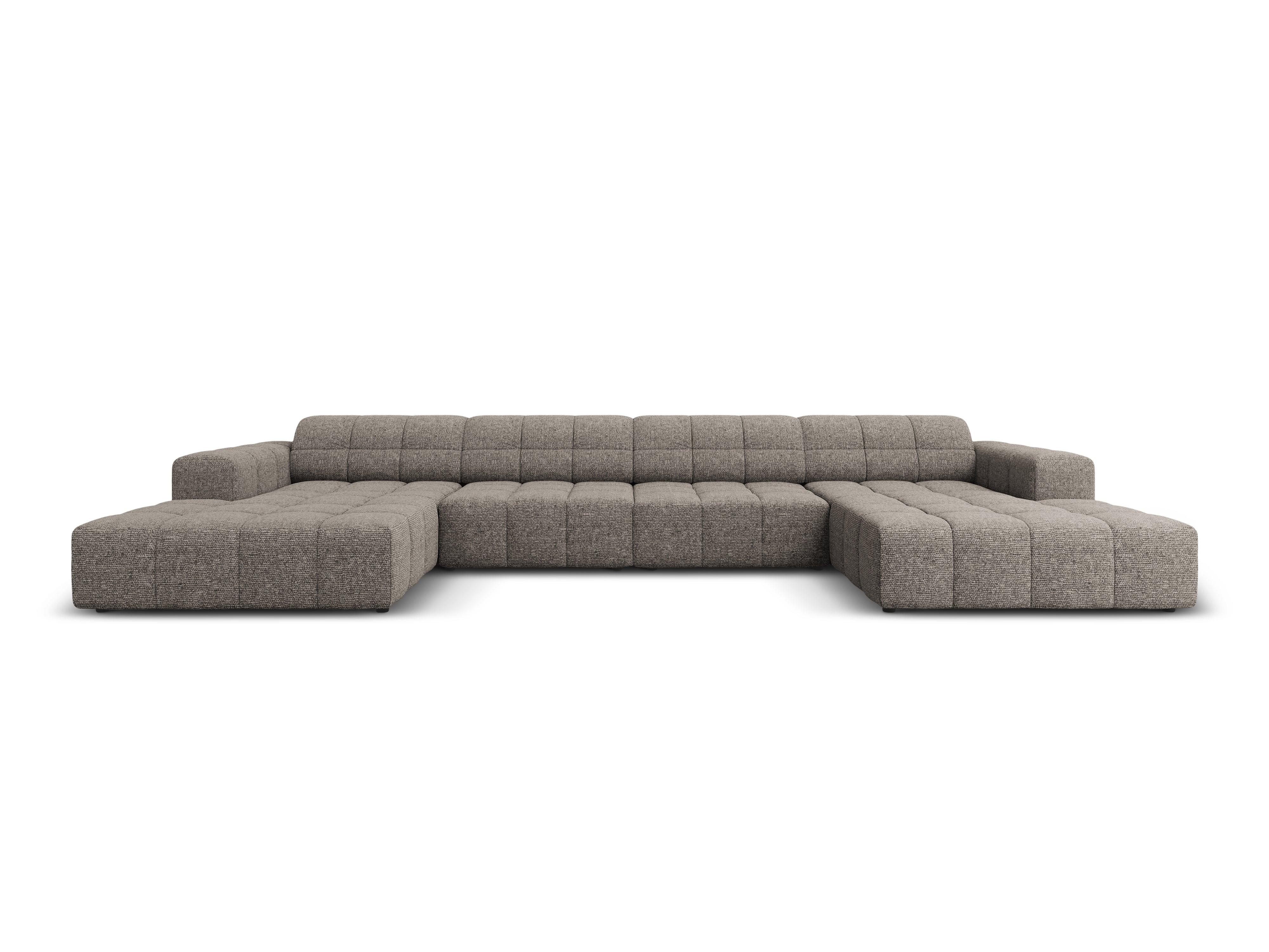 Panoramic 6-seater sofa CHICAGO grey chenille Cosmopolitan Design Eye on Design