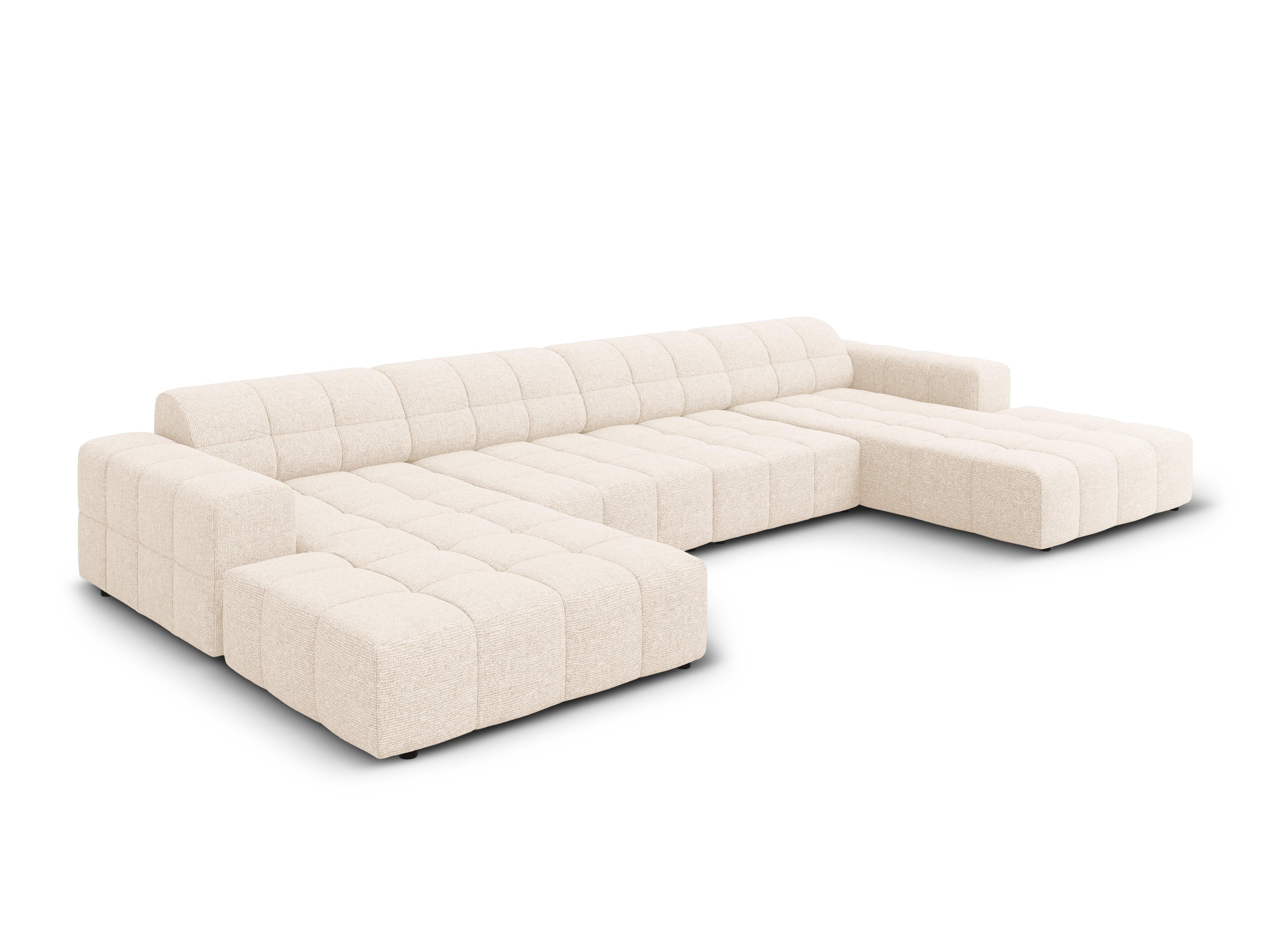 Panoramic 6-seater sofa CHICAGO light beige chenille Cosmopolitan Design Eye on Design