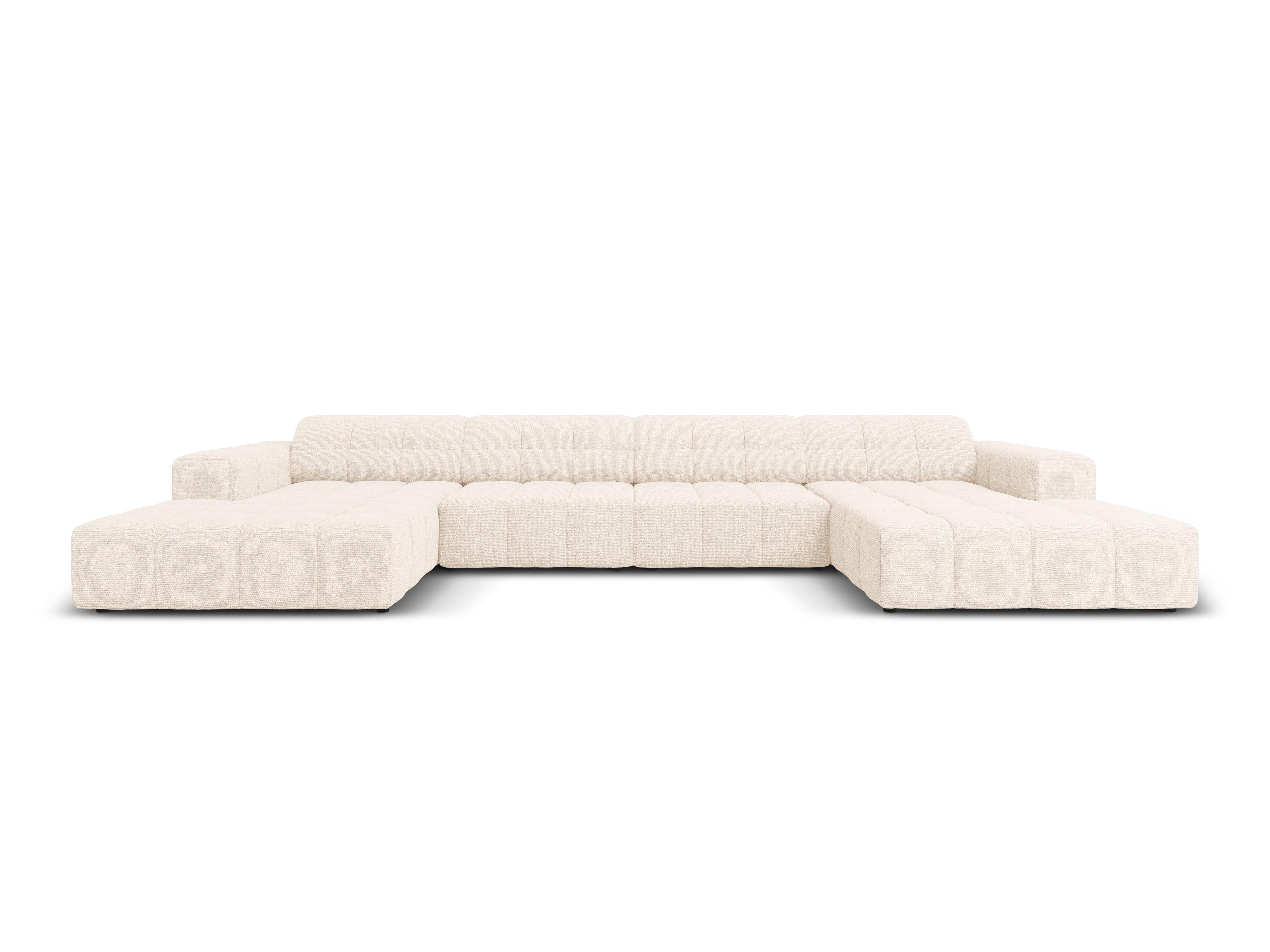 Panoramic 6-seater sofa CHICAGO light beige chenille Cosmopolitan Design Eye on Design