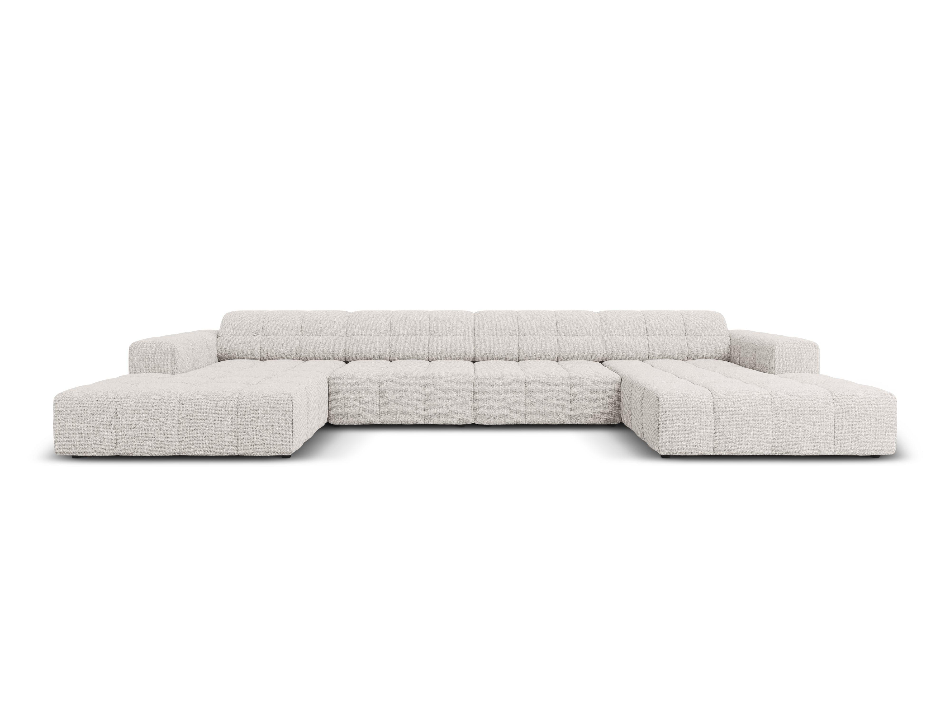 Panoramic 6-seater sofa CHICAGO light grey chenille Cosmopolitan Design Eye on Design