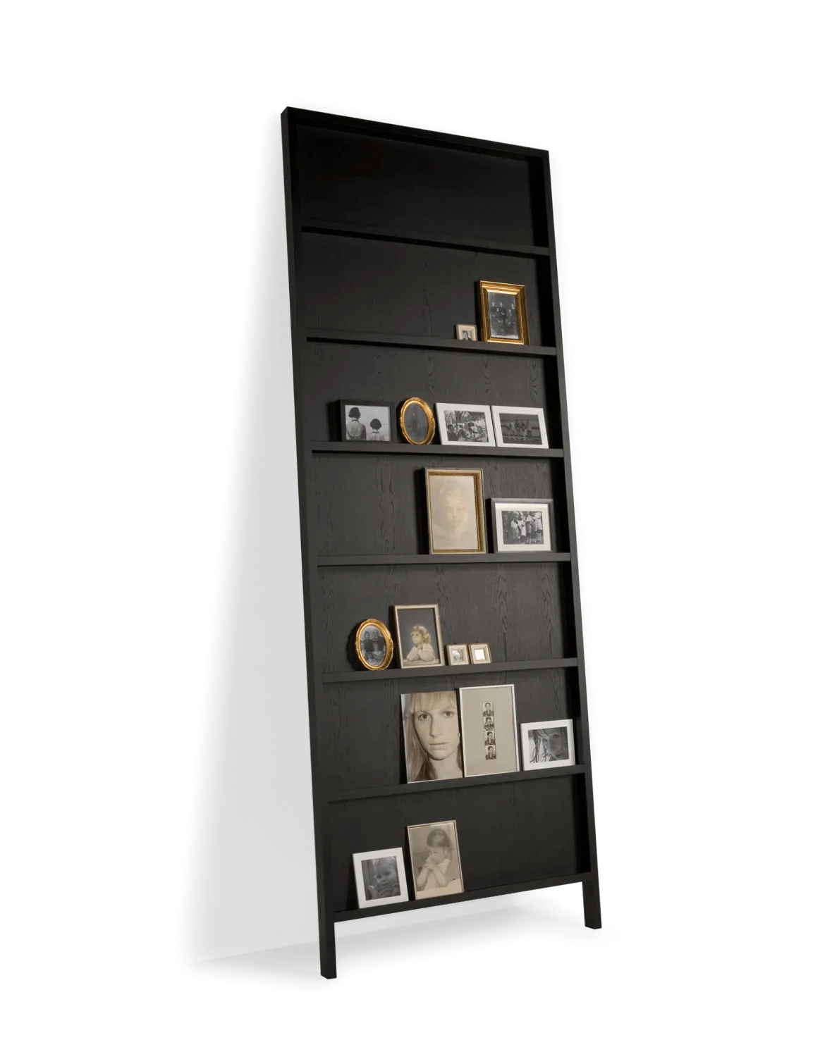 Bookcase OBLIQUE solid oak black Moooi Eye on Design