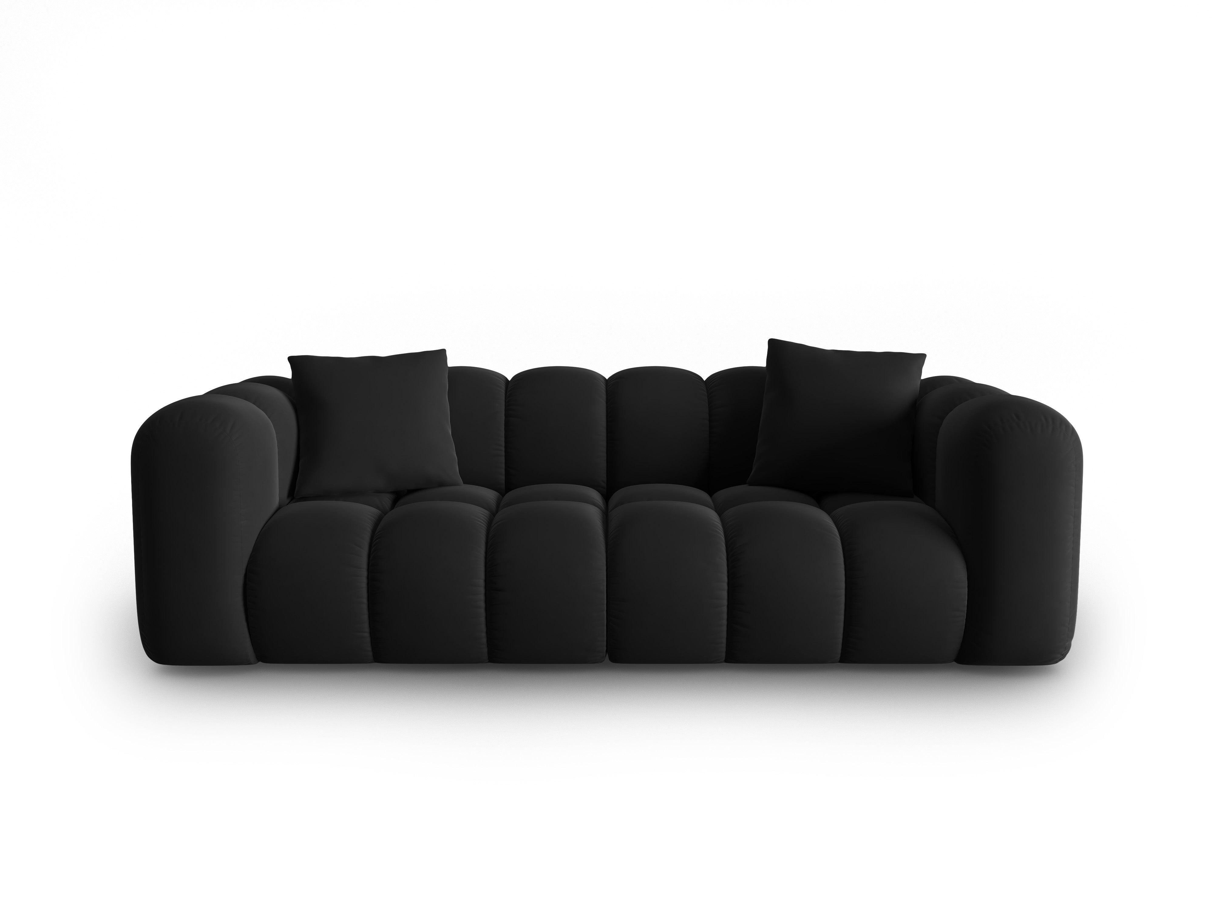 Velvet 3-seater sofa HALLEY black Windsor & Co Eye on Design