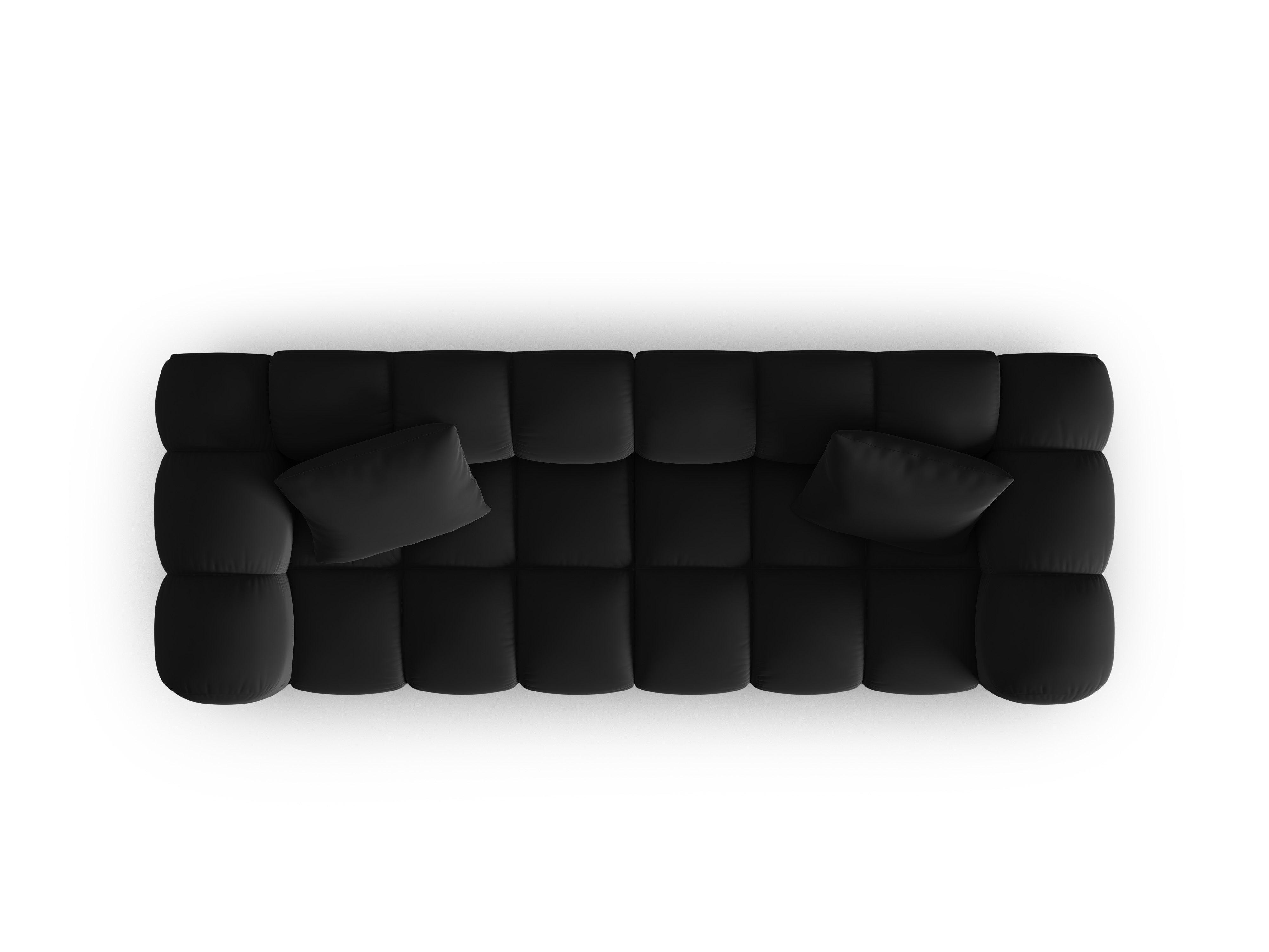 Velvet 3 seater sofa HALLEY black Windsor & Co Eye on Design