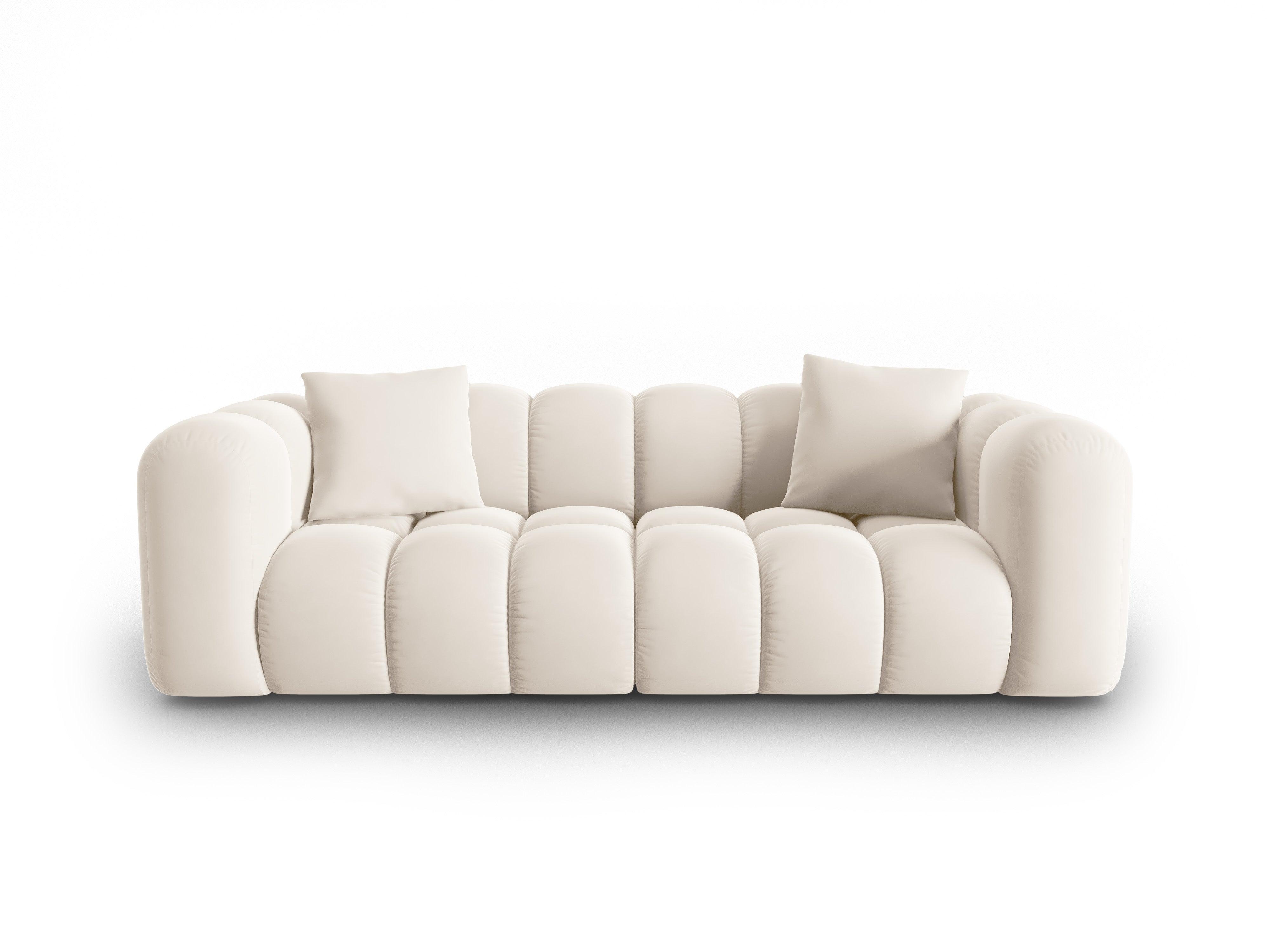 Velvet 3 seater sofa HALLEY light beige Windsor & Co Eye on Design