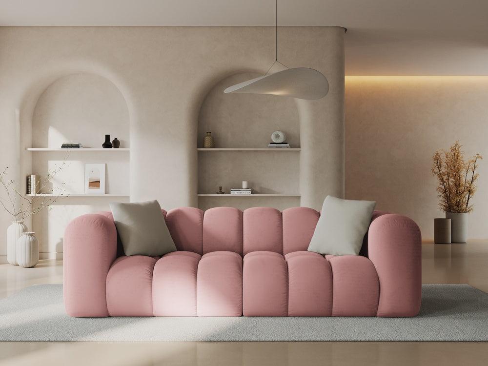 Velvet 3-seater sofa HALLEY pink - Eye on Design