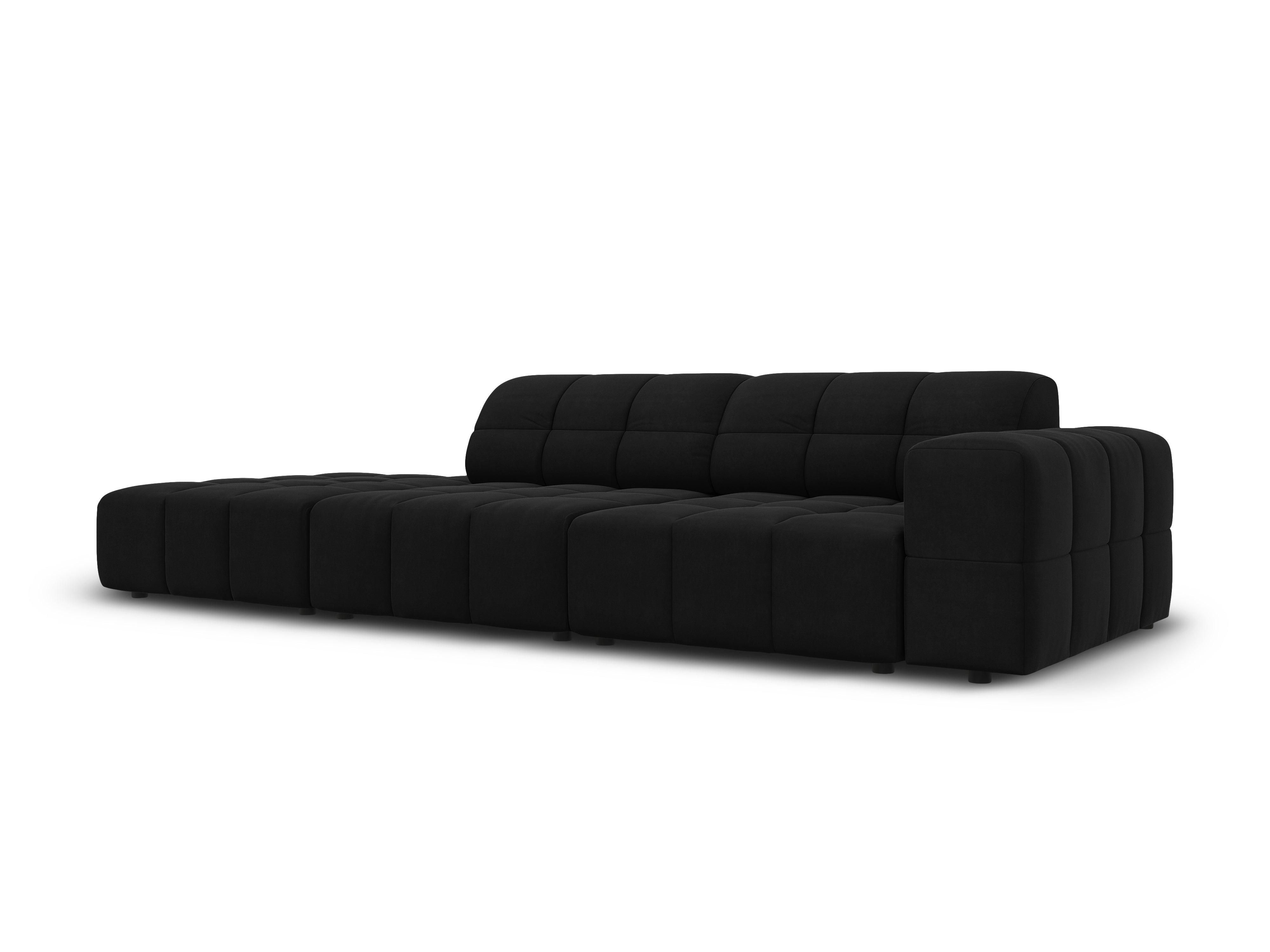 Velvet sofa left 3 seater CHICAGO black Cosmopolitan Design Eye on Design