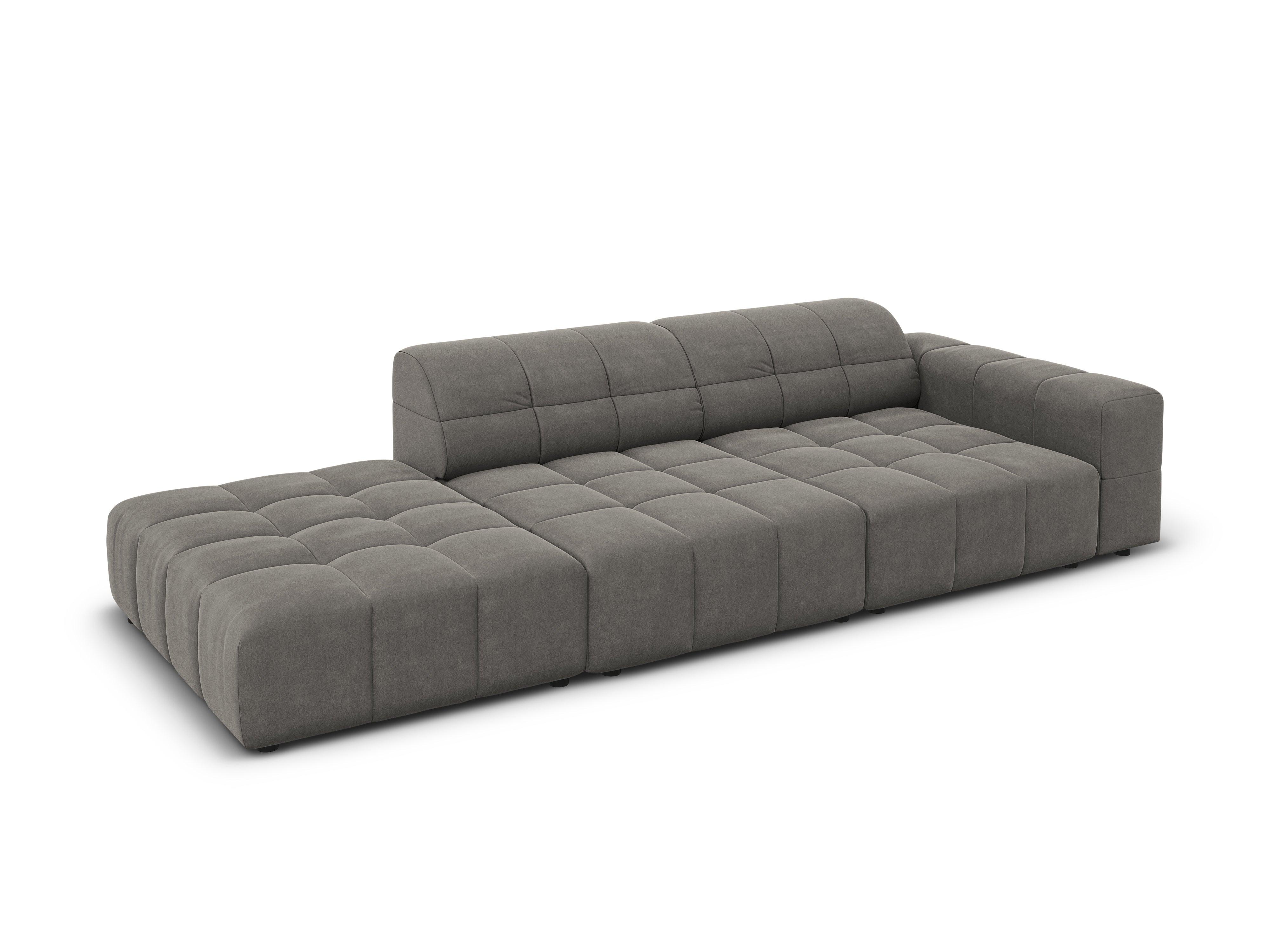 Velvet sofa left 3 seater CHICAGO grey Cosmopolitan Design Eye on Design