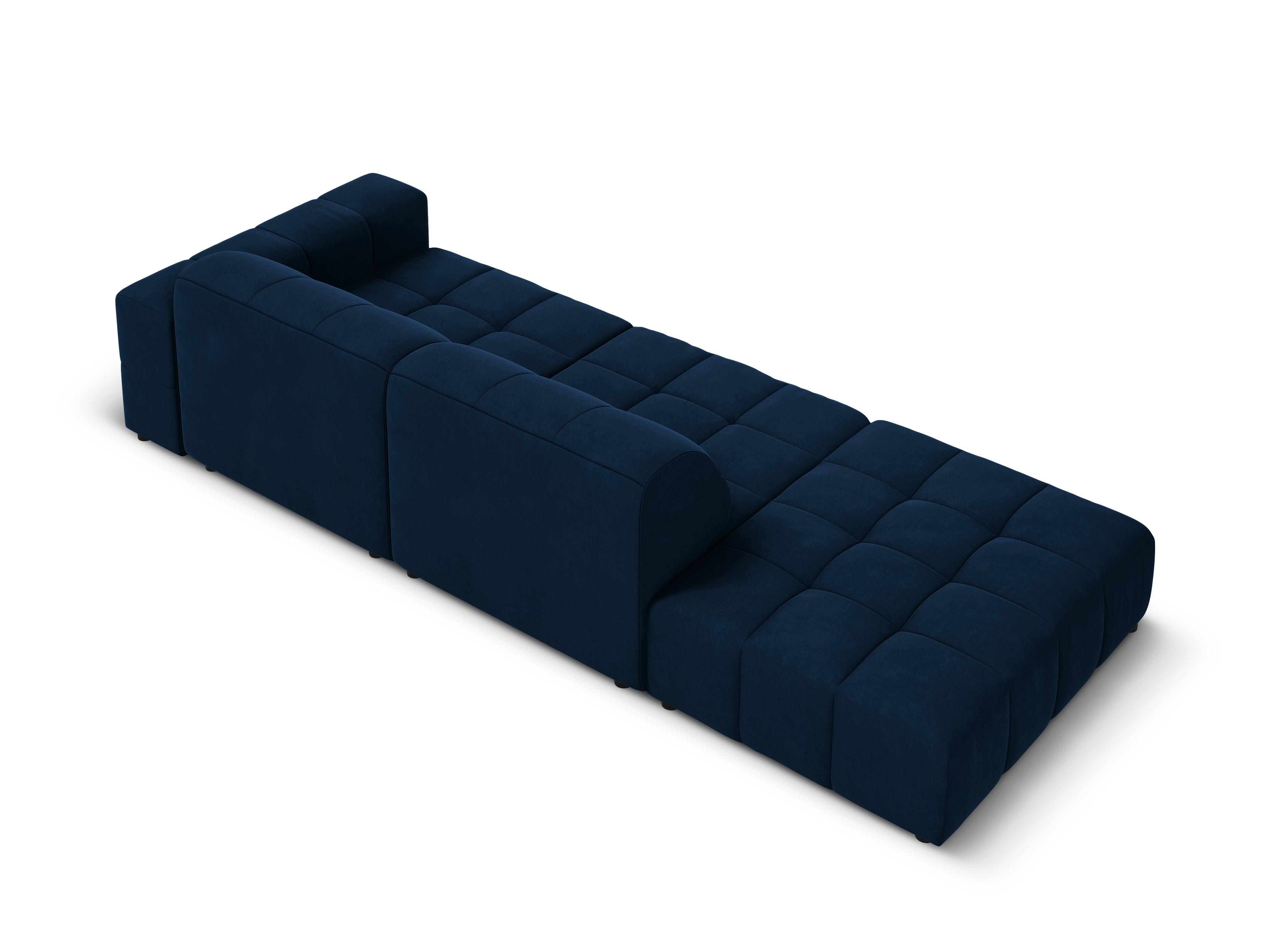 Velvet sofa left 3 seater CHICAGO royal blue Cosmopolitan Design Eye on Design