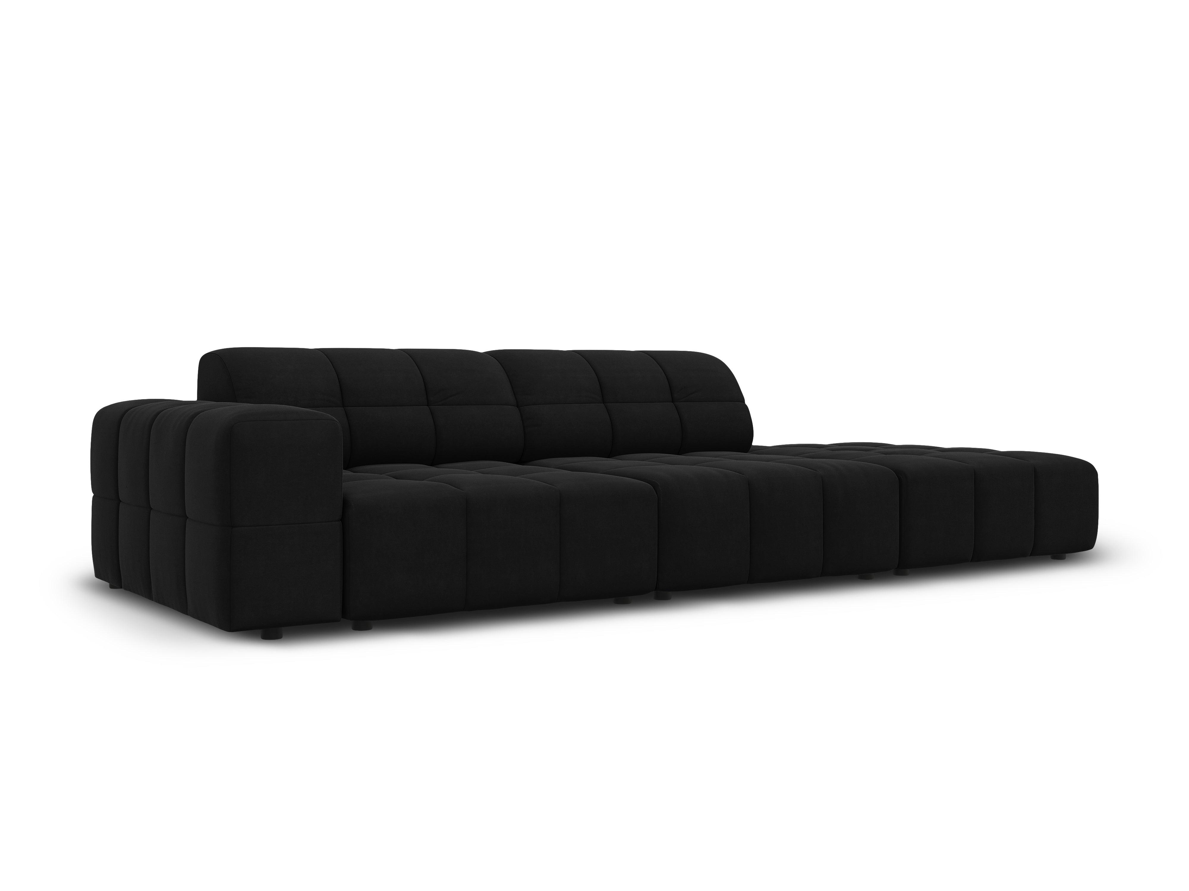 Velvet sofa right 3 seater CHICAGO black Cosmopolitan Design Eye on Design