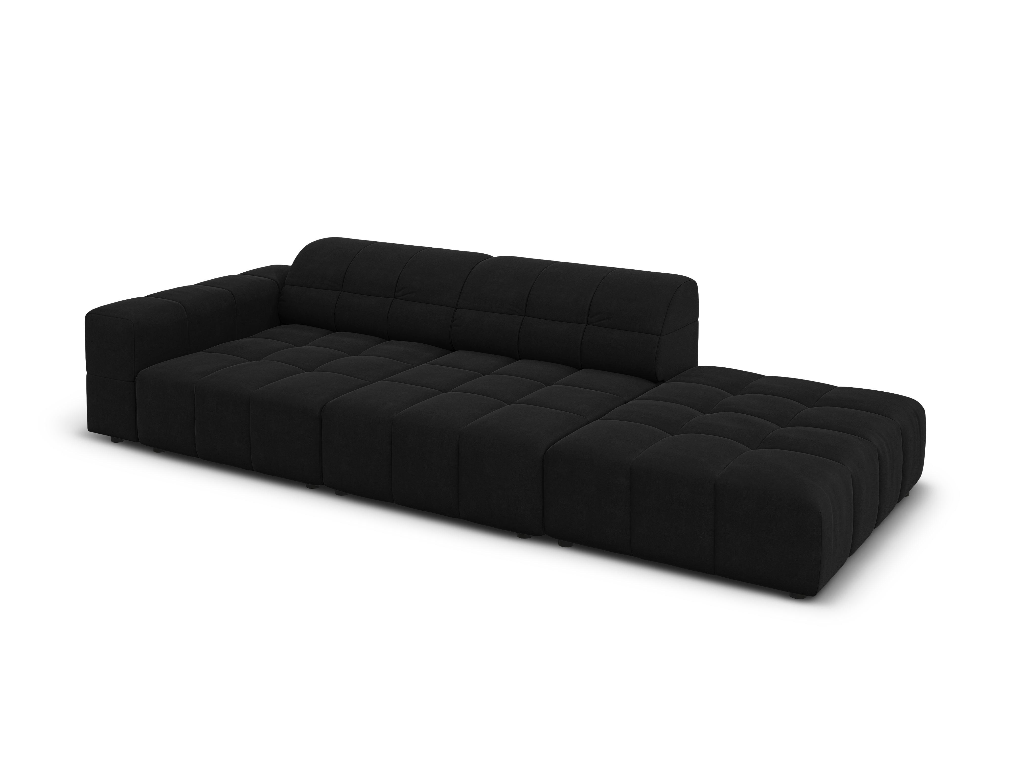 Velvet sofa right 3 seater CHICAGO black Cosmopolitan Design Eye on Design