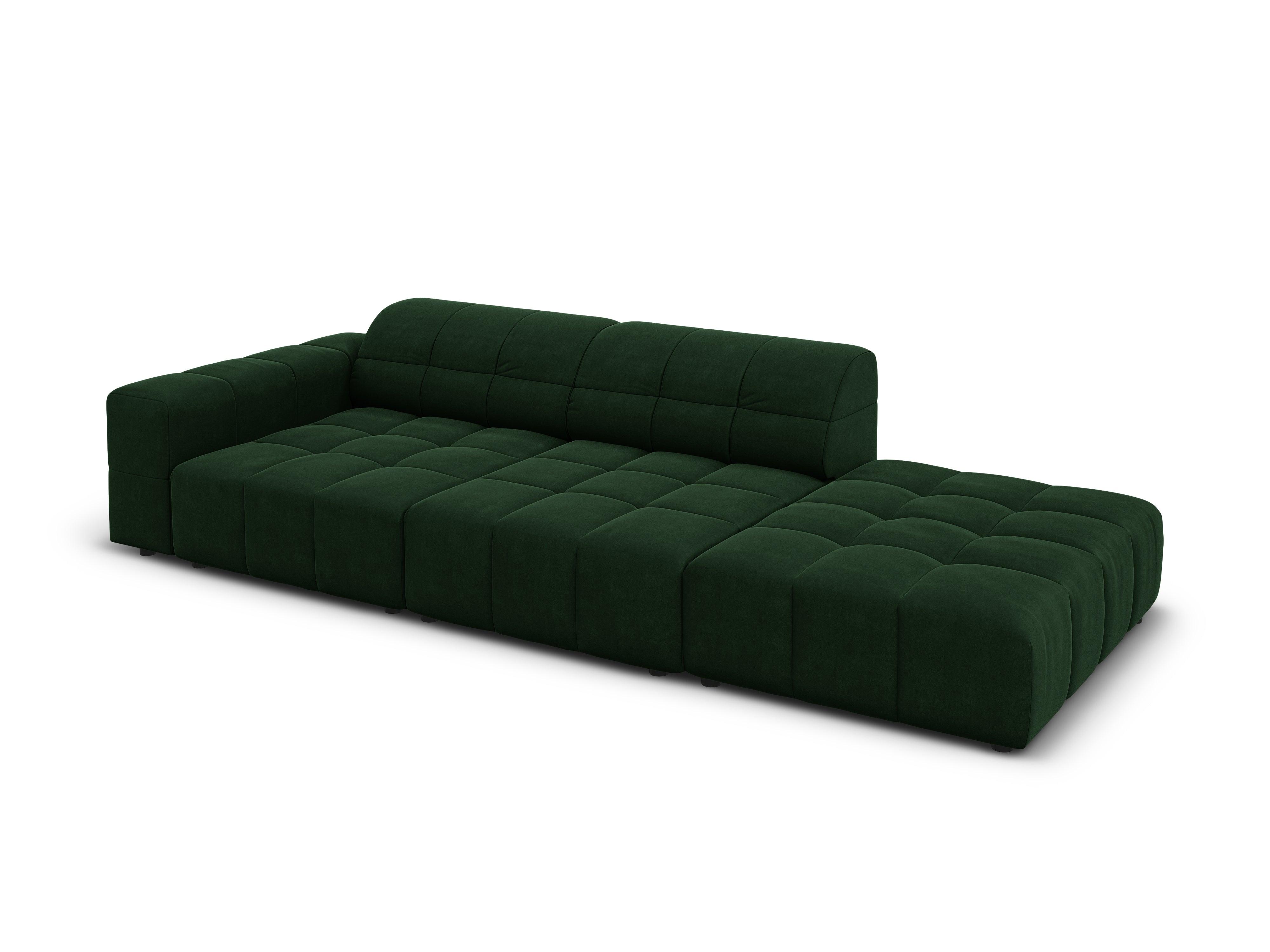 Velvet sofa right 3 seater CHICAGO bottle green Cosmopolitan Design Eye on Design