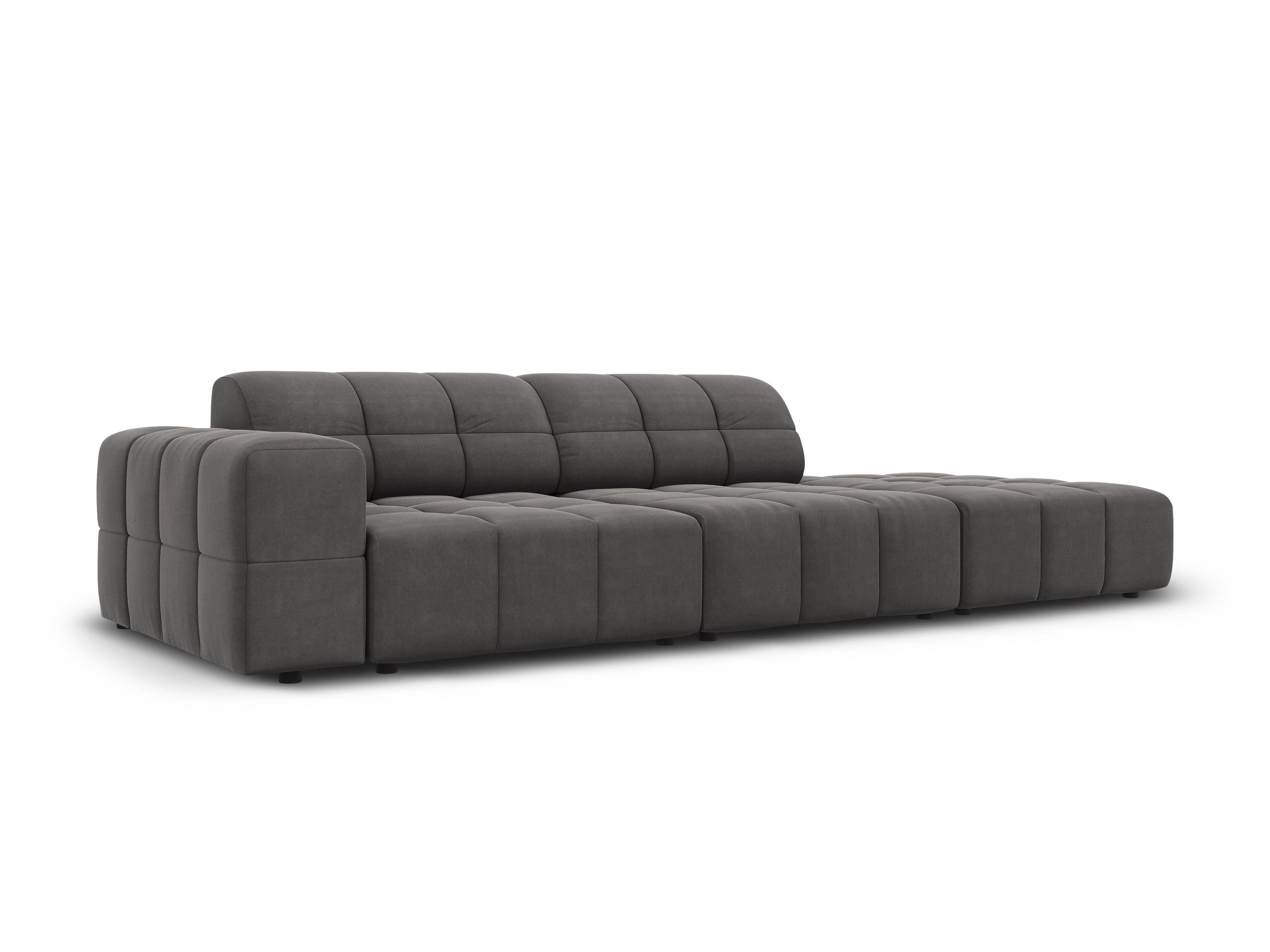 Velvet sofa right 3 seater CHICAGO dark grey Cosmopolitan Design Eye on Design