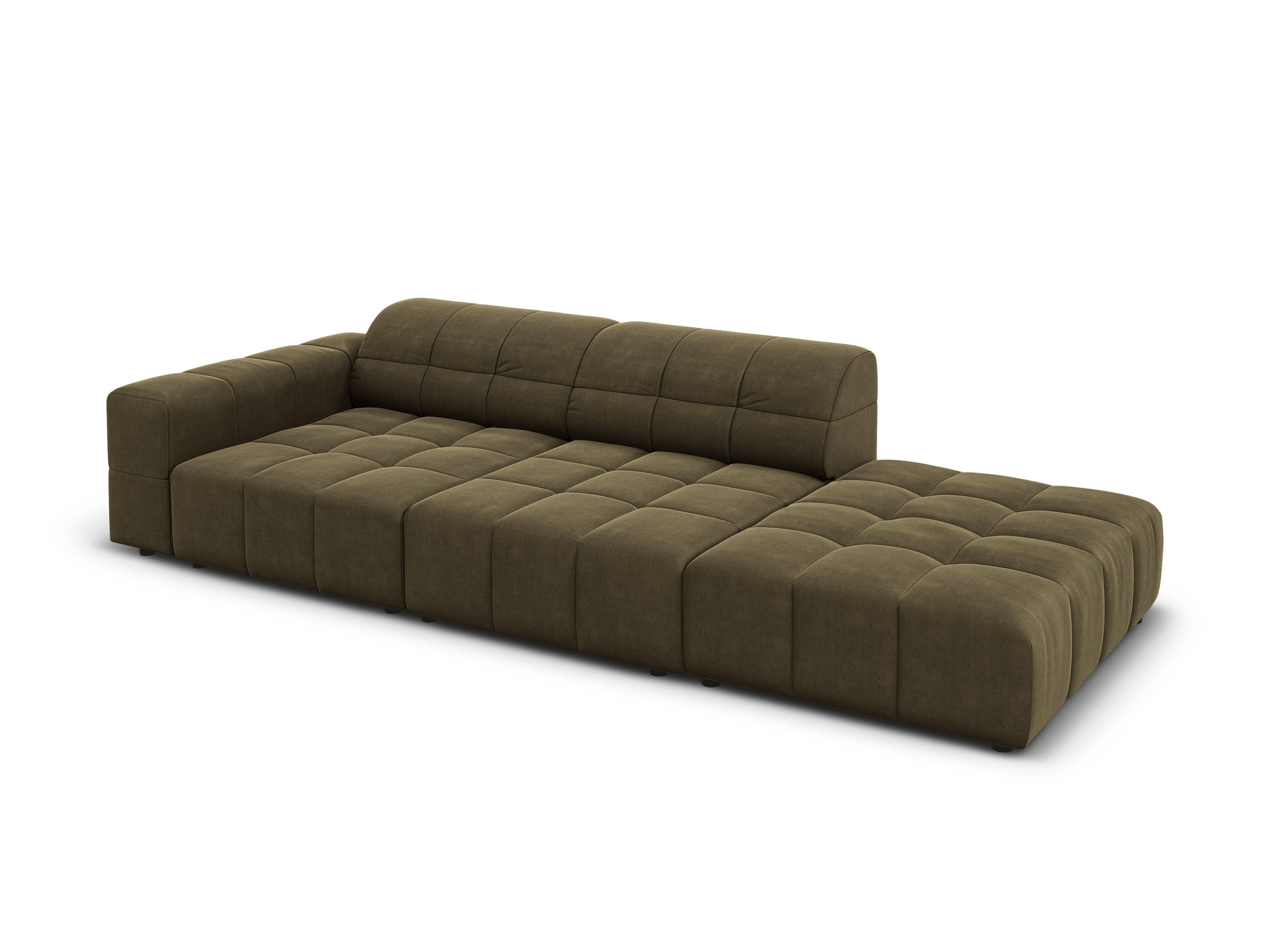 Velvet sofa right 3 seater CHICAGO olive Cosmopolitan Design Eye on Design