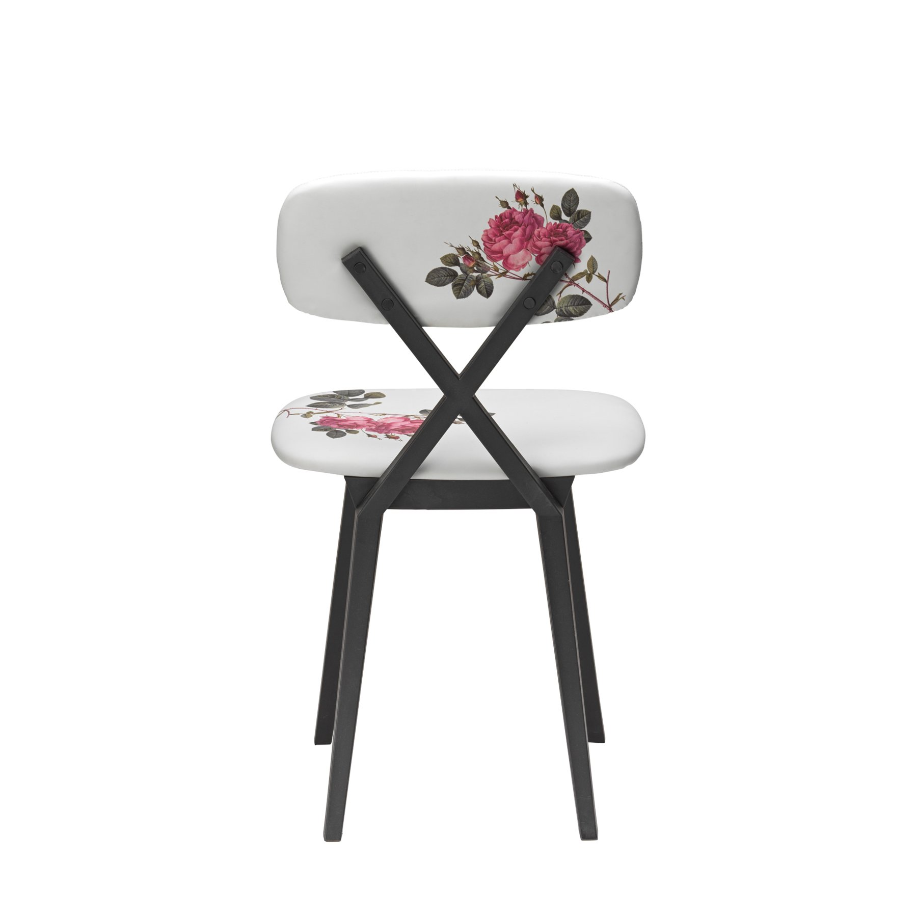 X chair with floral motif - 2 pieces