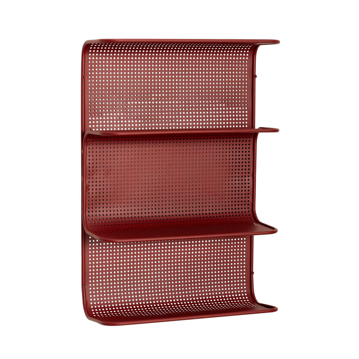 Grid is a unique and very original wall shelf. It was made of burgundy metal, making it very solid and durable. It has four shelves on which all favorite items will fit. Thanks to its subtlety and capacity, it will be found in many rooms. It can be hung as an organizer in the hall, a place for cosmetics in the bathroom or in any space where order is needed.