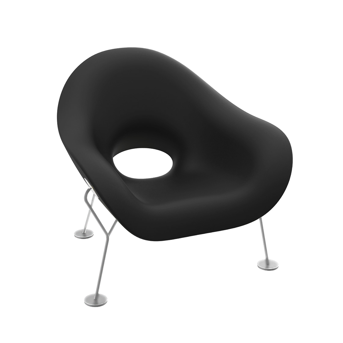 PUPA OUTDOOR armchair black with chrome base, QeeBoo, Eye on Design