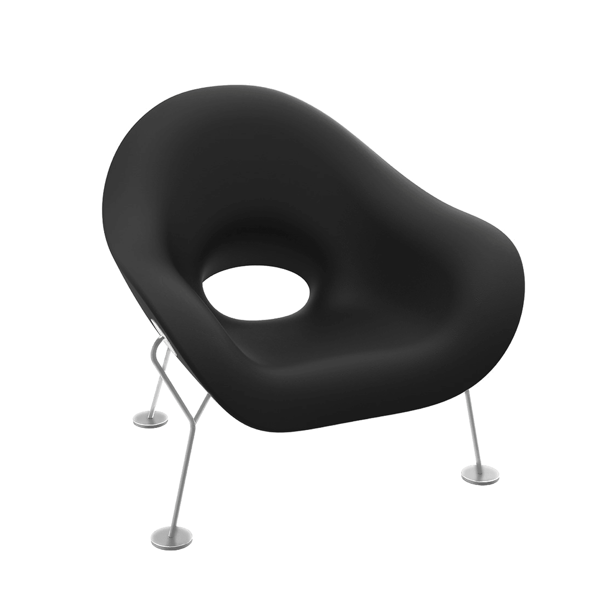 PUPA OUTDOOR armchair black with chrome base, QeeBoo, Eye on Design