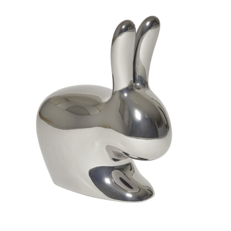Everyone needs a friend who has all the ears and here is our rabbit Baby! The Baby Rabbit chair is an original Qeeboo rabbit chair in a smaller version, created for children's fun. You can sit on it by leaning on the ears of the rabbit or on the opposite side, riding it and leaning the forearms on his ears.