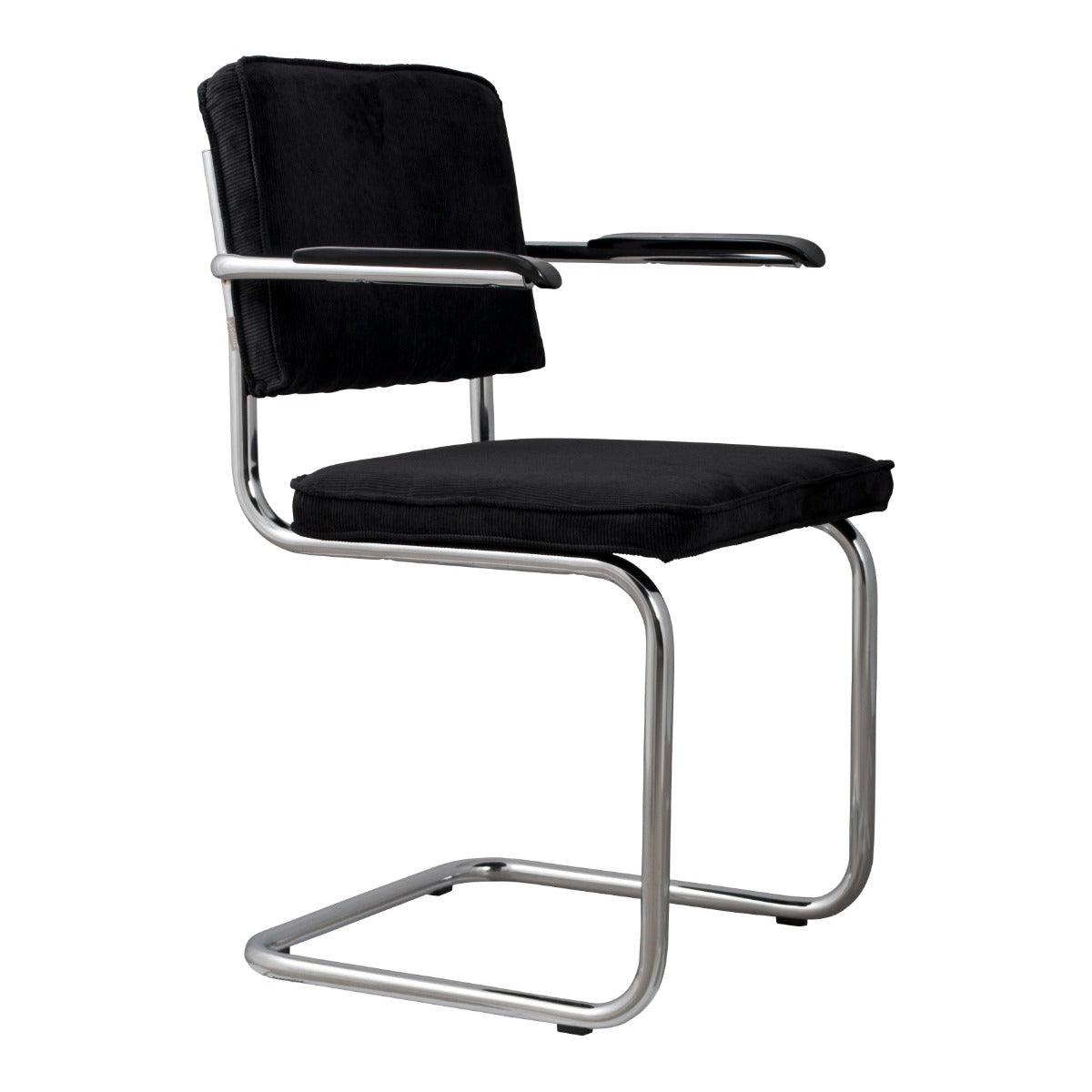 The Ride Kink chair has a classic, nostalgic character, but its appearance and fabric are modern. It fits perfectly with the dining room and office, ensuring the highest comfort of use. The highest quality chrome frame and soft seat and back covered with a corduroy create a unity that will introduce elegance to your interior. The chair has been made in a way that promotes orderly storage, they can be easily recruited.