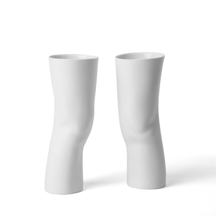Set of porcelain vases ELLE white