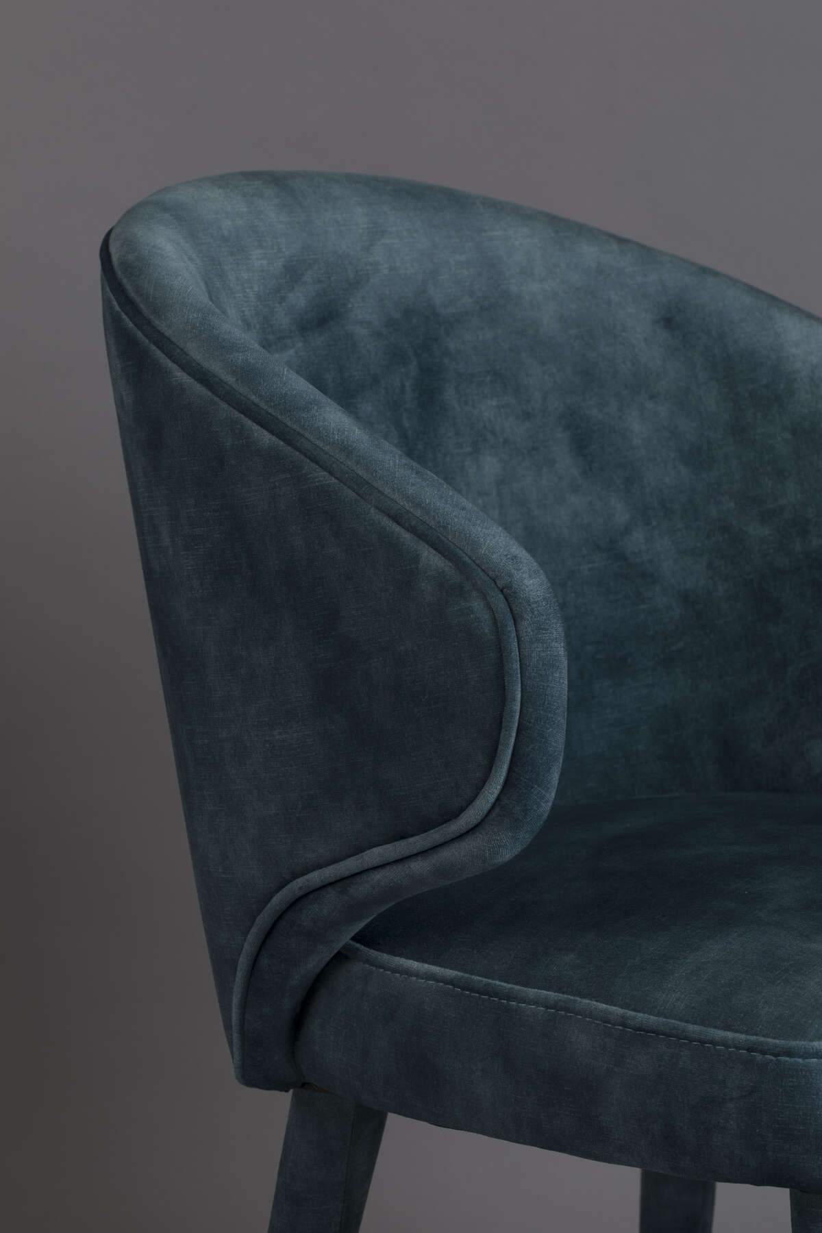 LUNAR VELVET chair blue, Dutchbone, Eye on Design