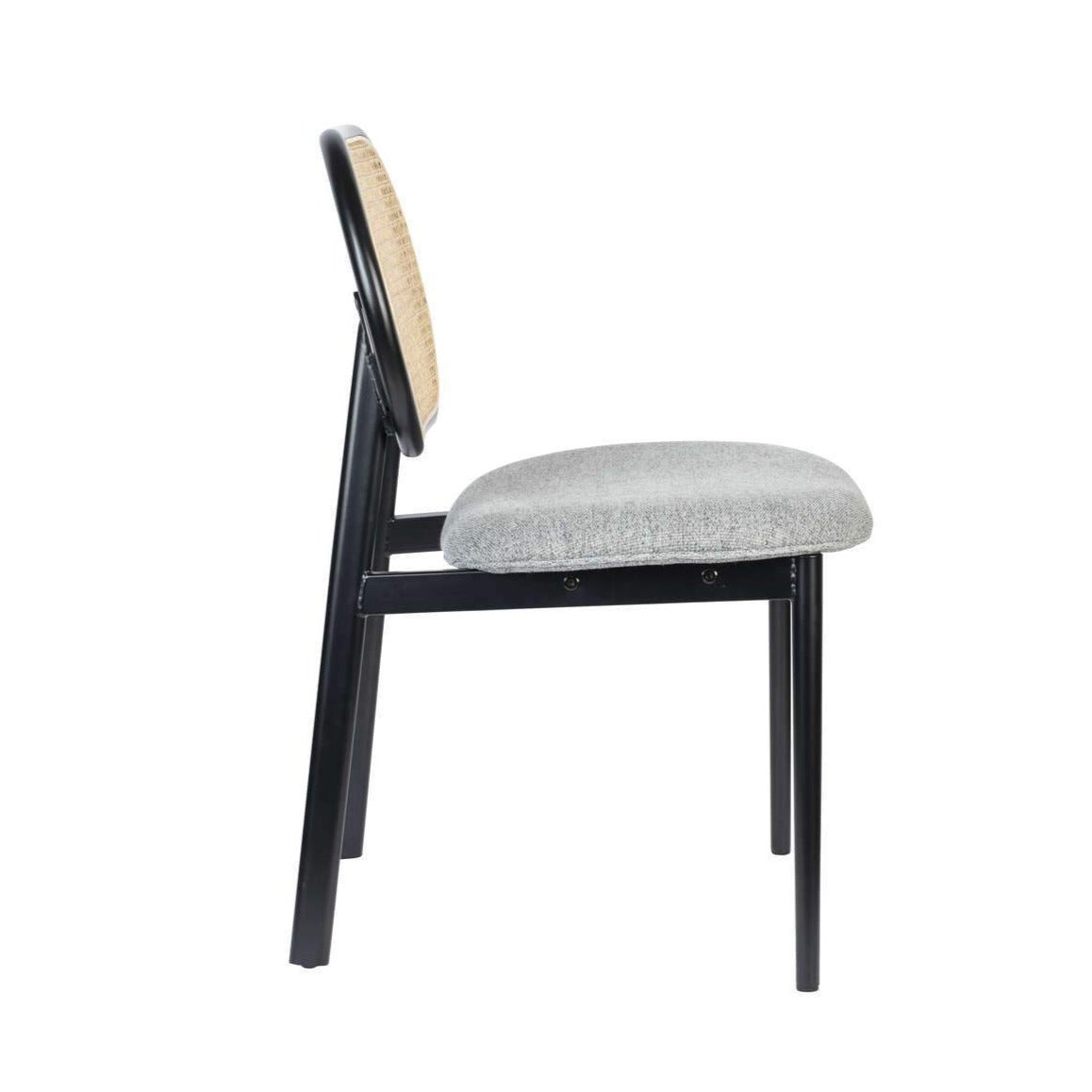 SPIKE chair grey with rattan backrest, Zuiver, Eye on Design