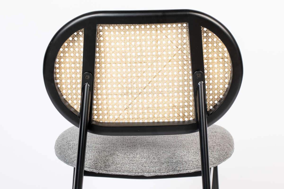 SPIKE chair grey with rattan backrest, Zuiver, Eye on Design