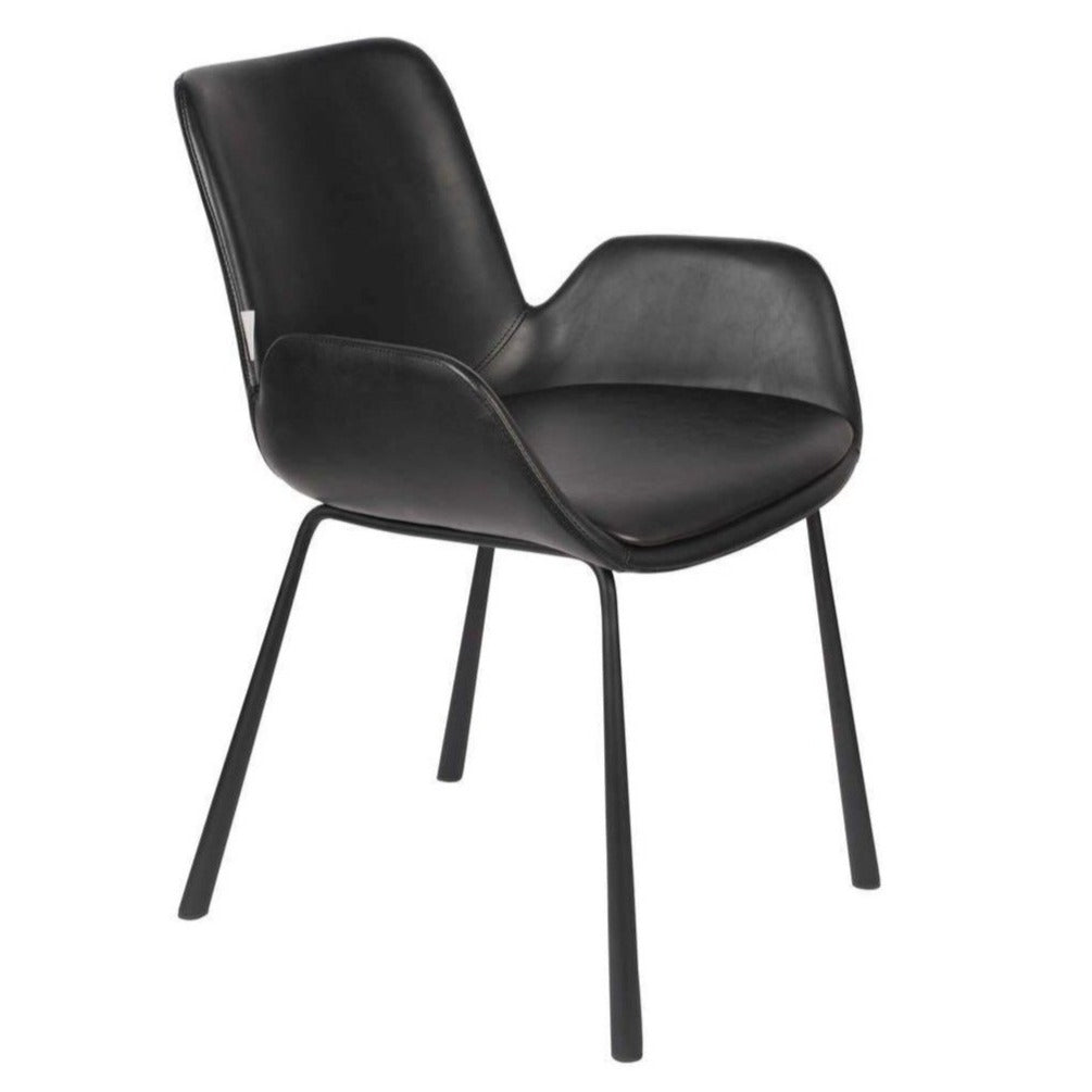 The opposites always attract. Just look at this armchair and a combination of an elegant seat and industrial, steel, black legs. Thanks to its original appearance, it matches modern and Scandinavian rooms, from living rooms to offices. PU skin used to cover the seat, fits perfectly with elegant interiors.