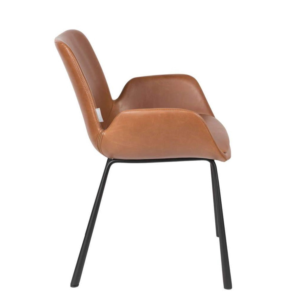 BRIT ecological leather armchair brown, Zuiver, Eye on Design