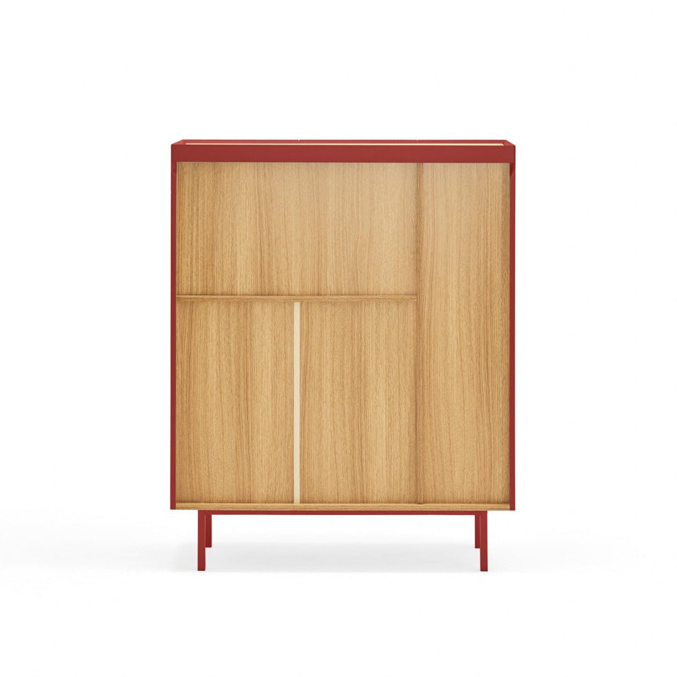 ARISTA high chest of drawers red