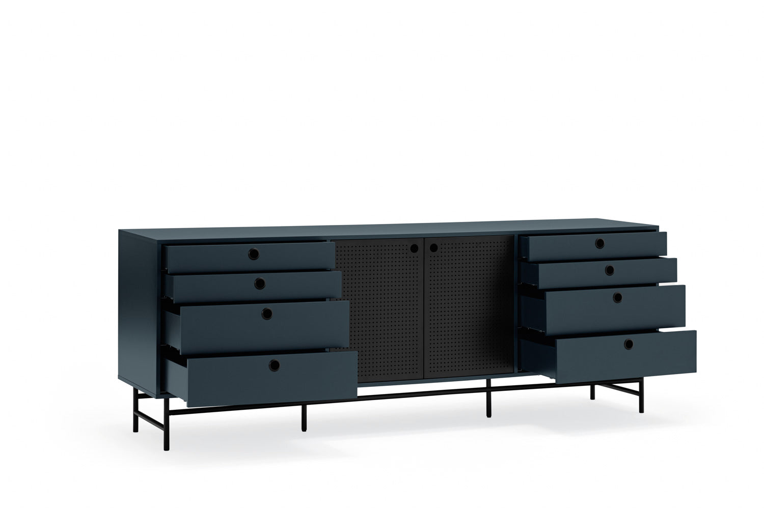 PUNTO low chest of drawers dark blue
