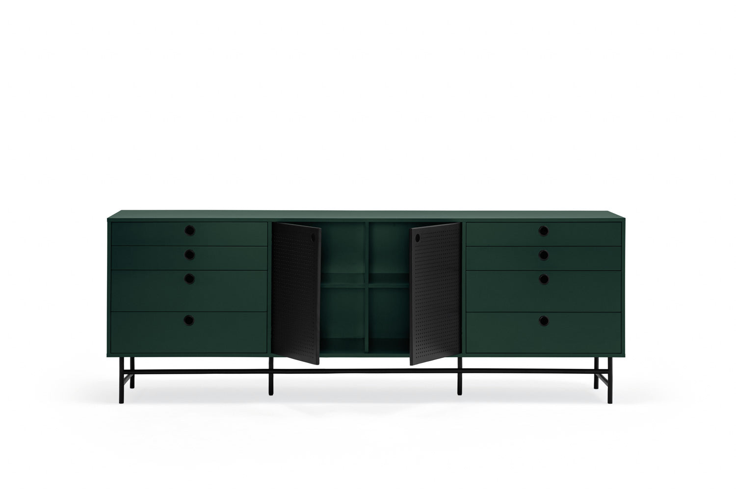 PUNTO low chest of drawers dark green